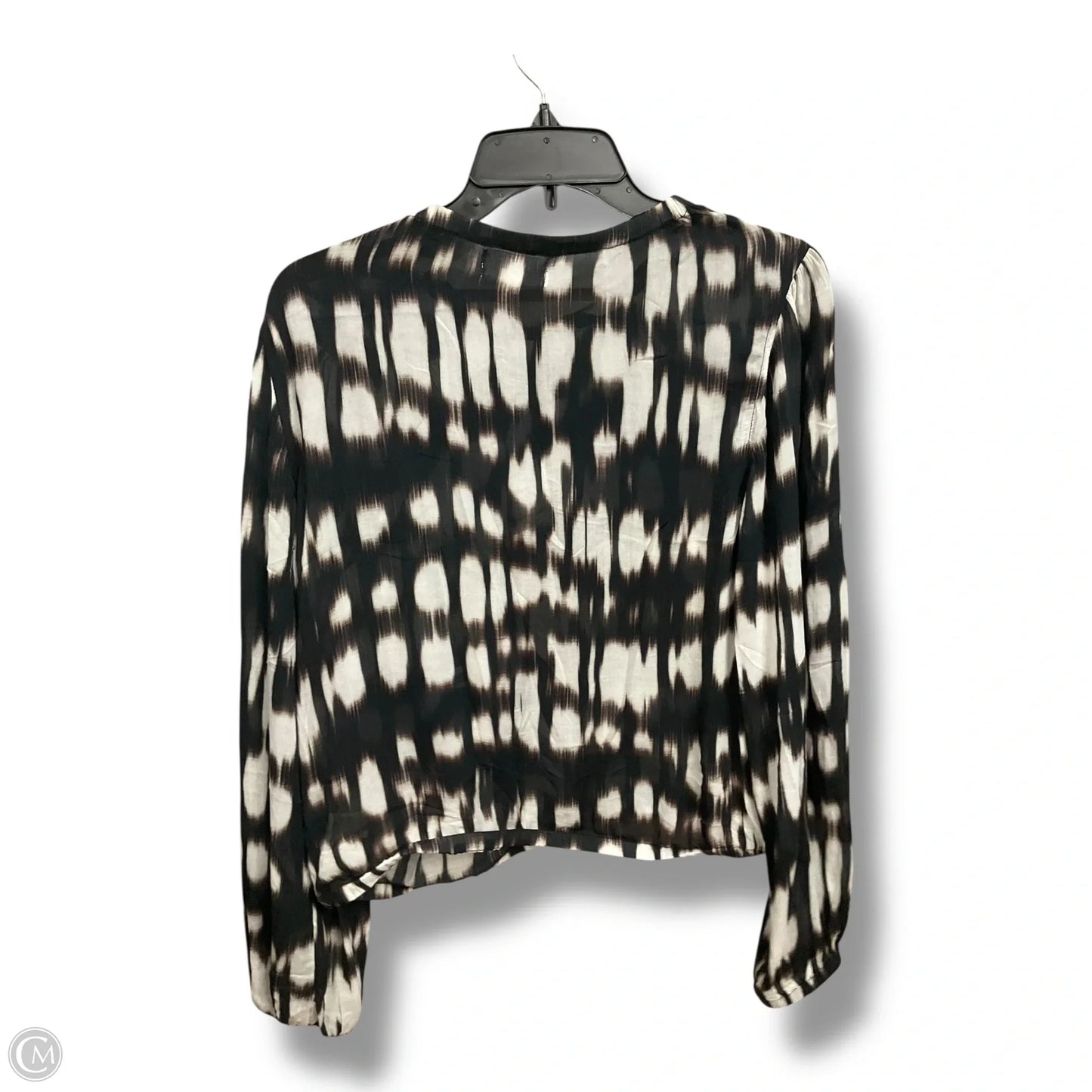 Top Long Sleeve By Bella Dahl In Black & White, Size: L