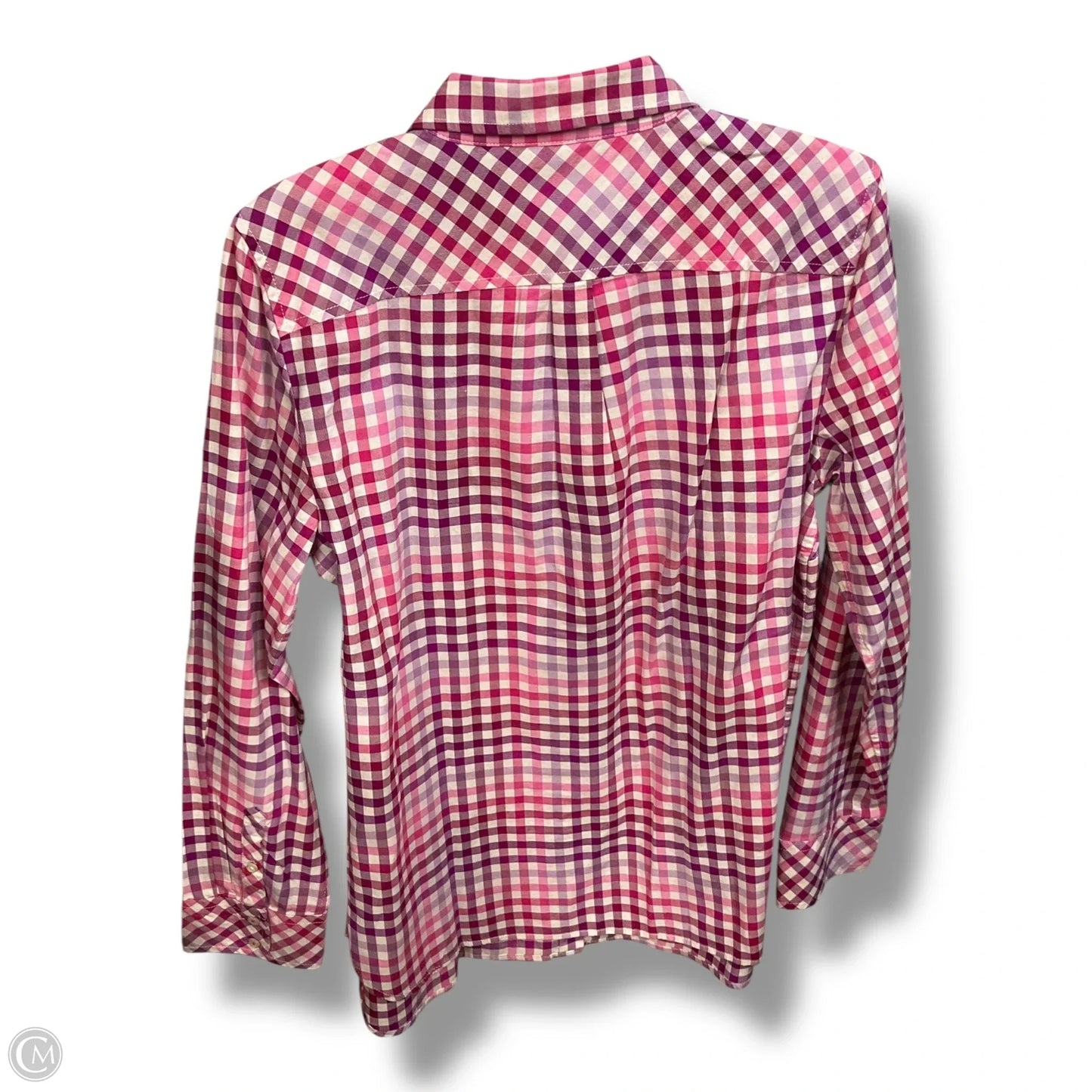 Blouse Long Sleeve By Talbots In Checkered Pattern, Size: L