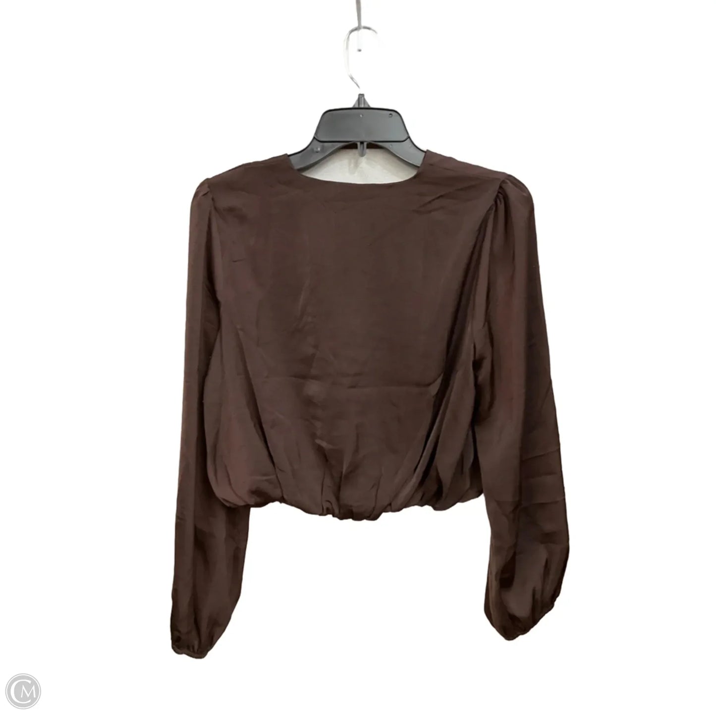 Blouse Long Sleeve By Shinestar In Brown, Size: S