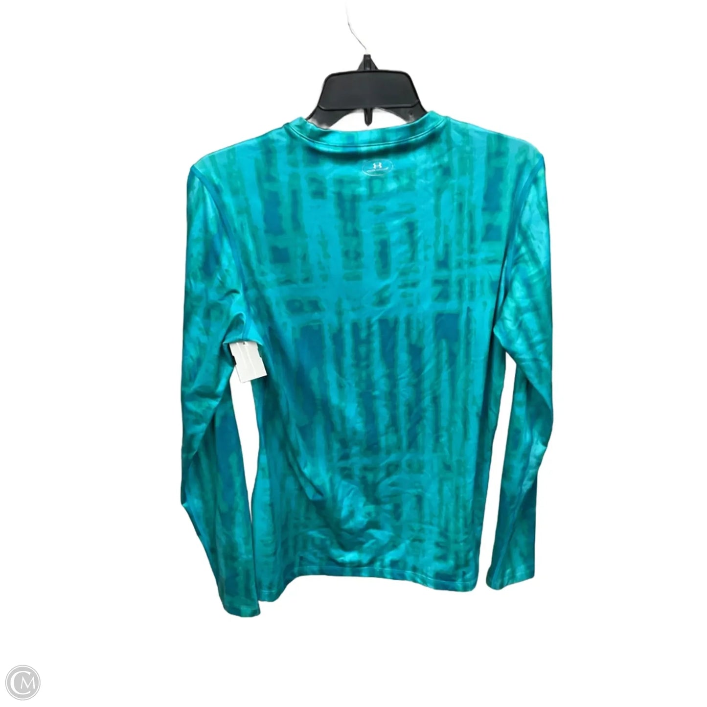 Athletic Top Long Sleeve Crewneck By Under Armour In Teal, Size: L
