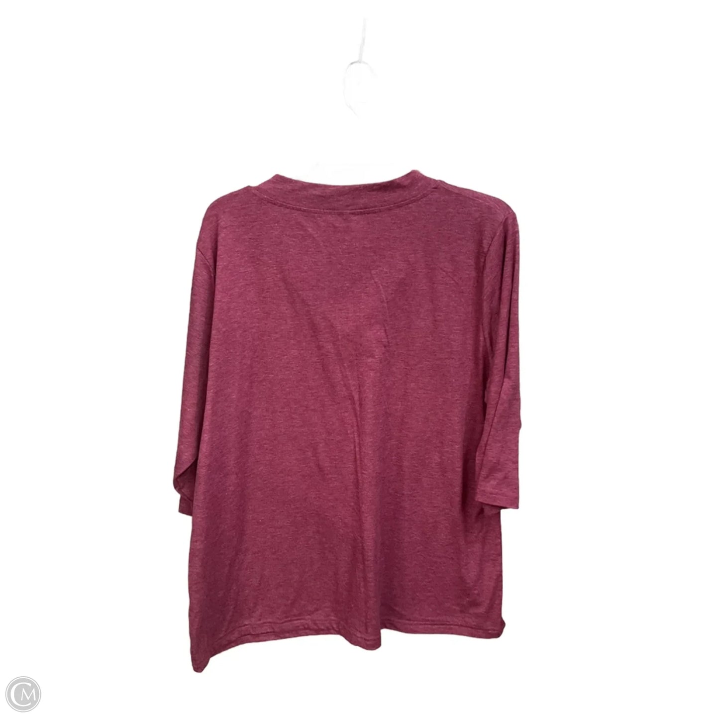 Top 3/4 Sleeve By Cme In Maroon, Size: Xl