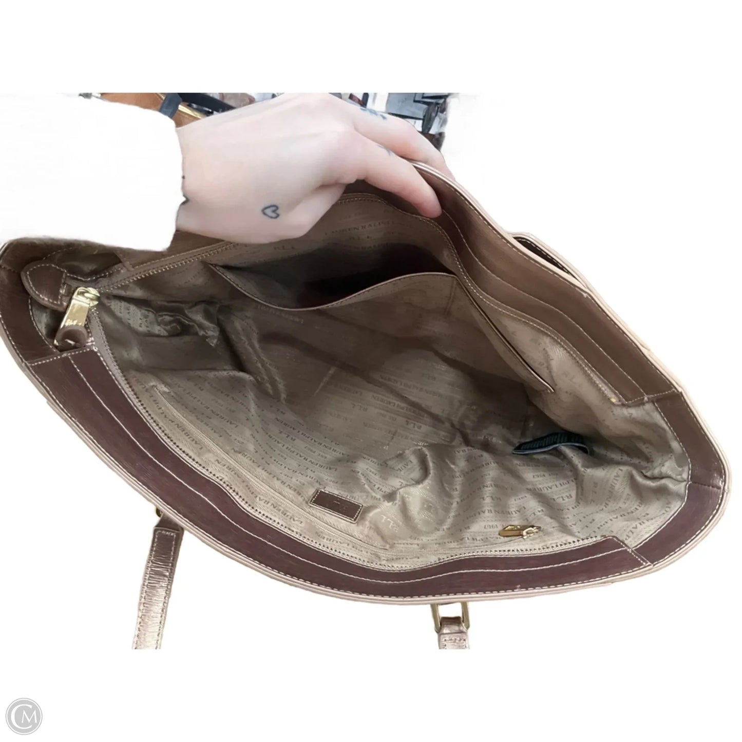 Tote Leather By Lauren By Ralph Lauren, Size: Medium