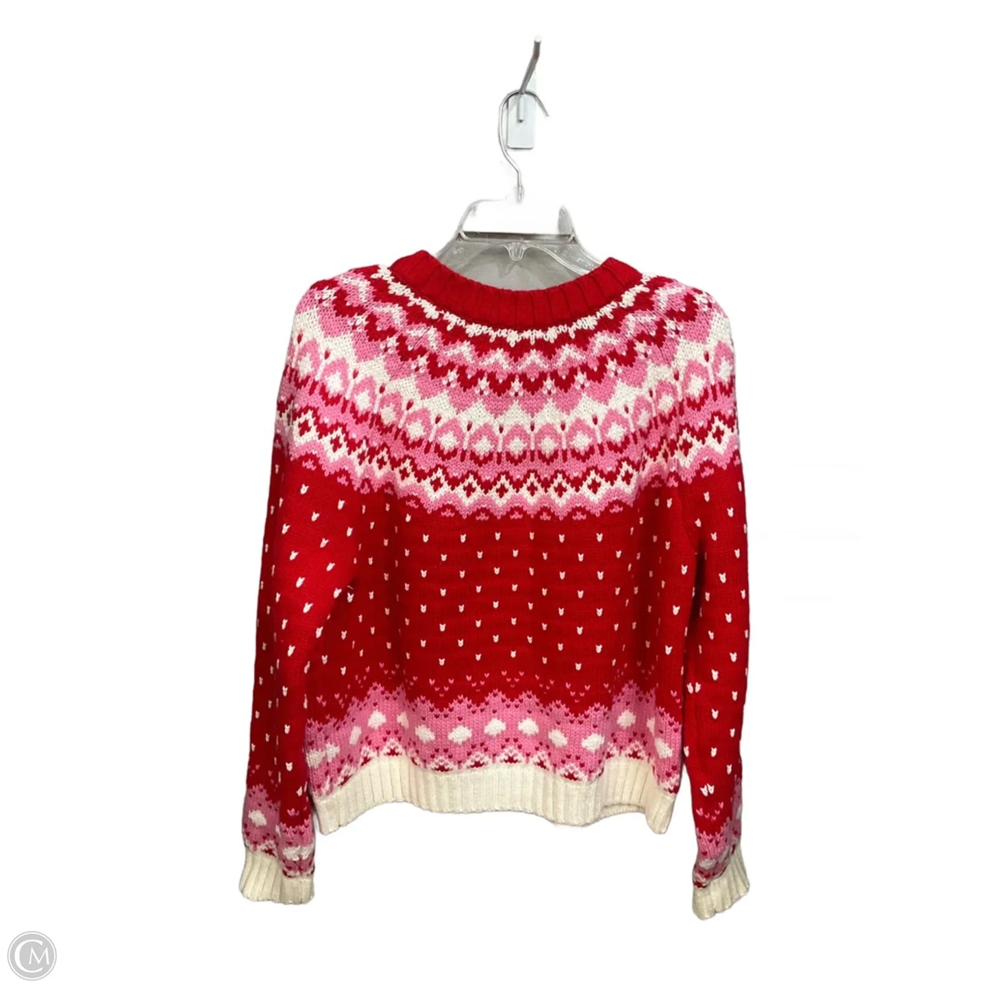 Cardigan By Lands End In Red & White, Size: L