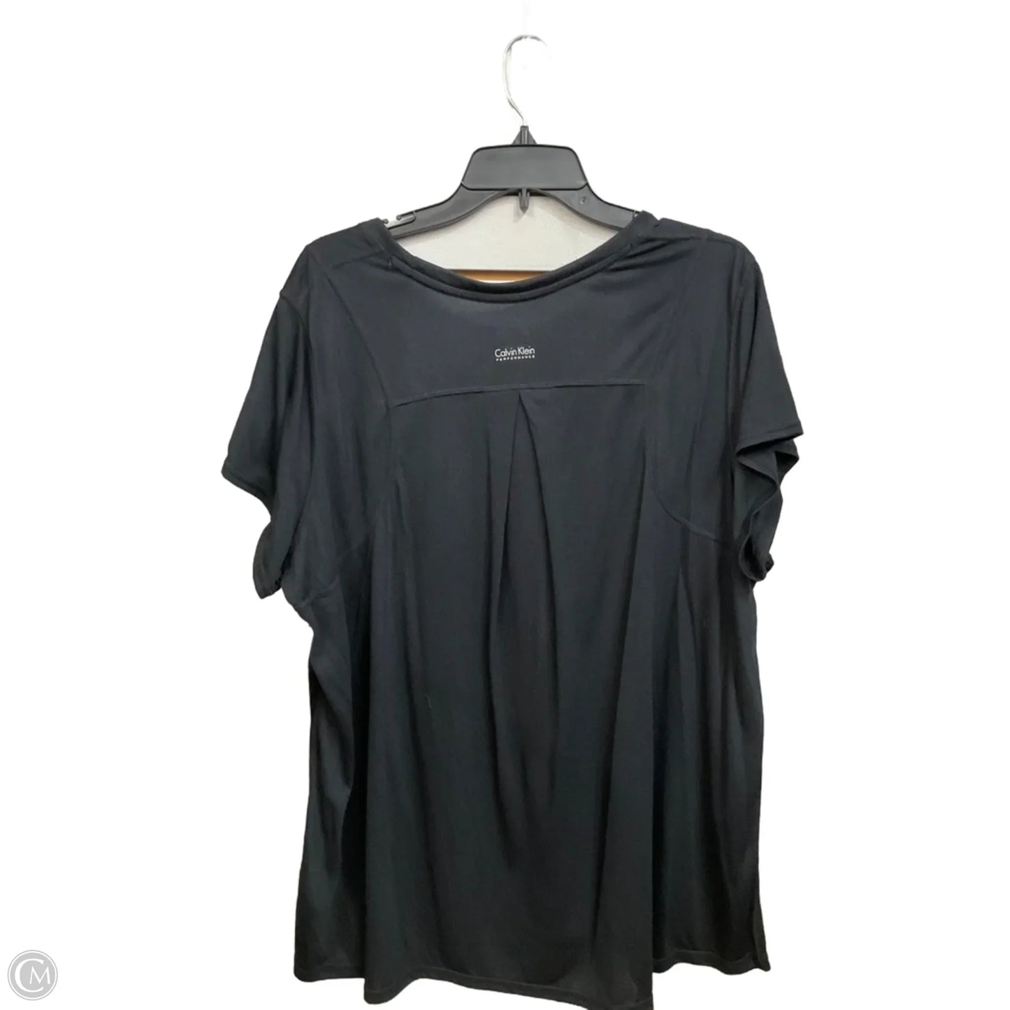 Top Short Sleeve By Calvin Klein In Black, Size: 3x