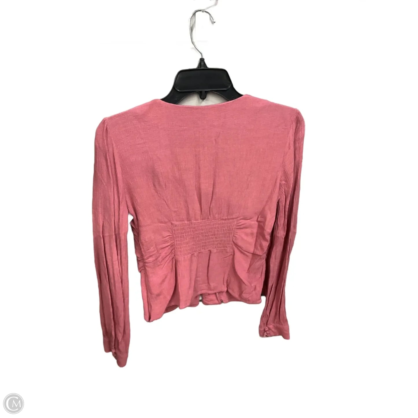 Blouse Long Sleeve By Free People In Pink, Size: Xs