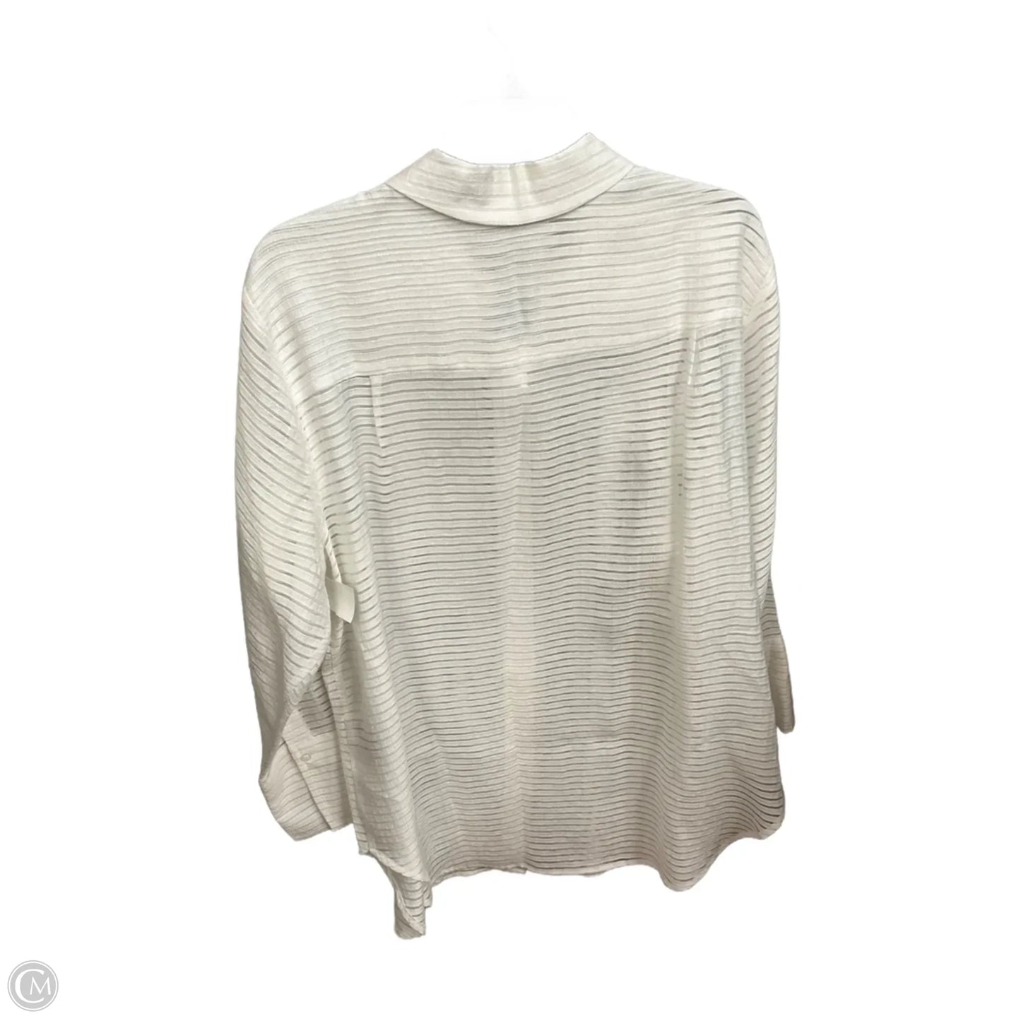 Blouse Long Sleeve By Alfani In White, Size: Xl