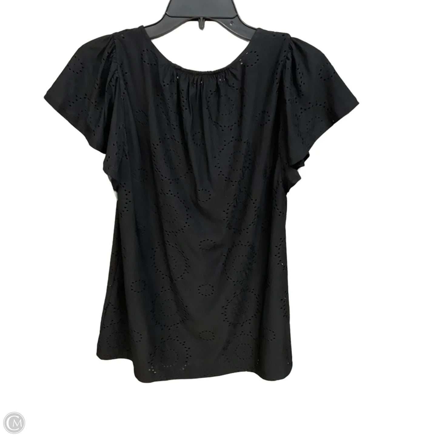 Top Short Sleeve By Ann Taylor In Black, Size: S