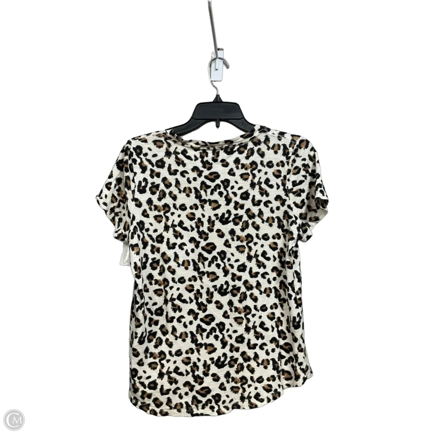 Top Short Sleeve Basic By Banana Republic In Animal Print, Size: S