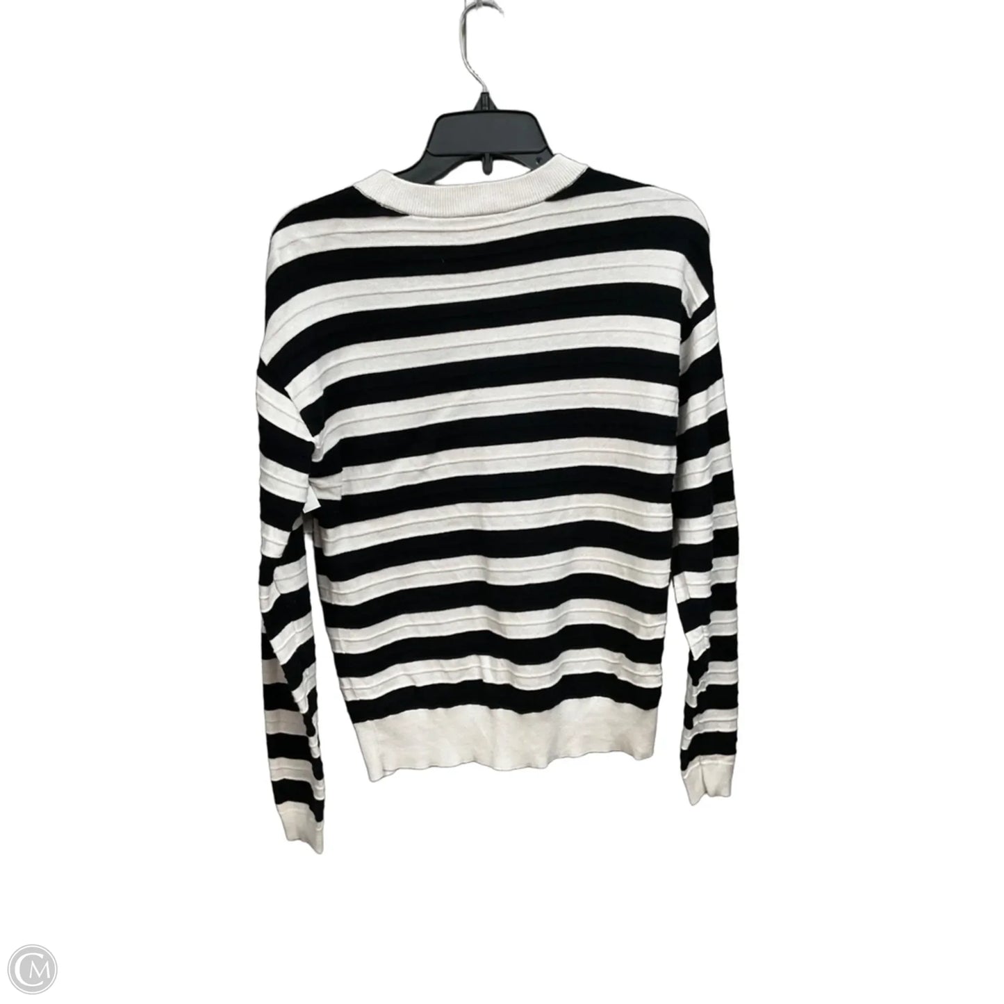 Top Long Sleeve By Loft In Black & White, Size: S