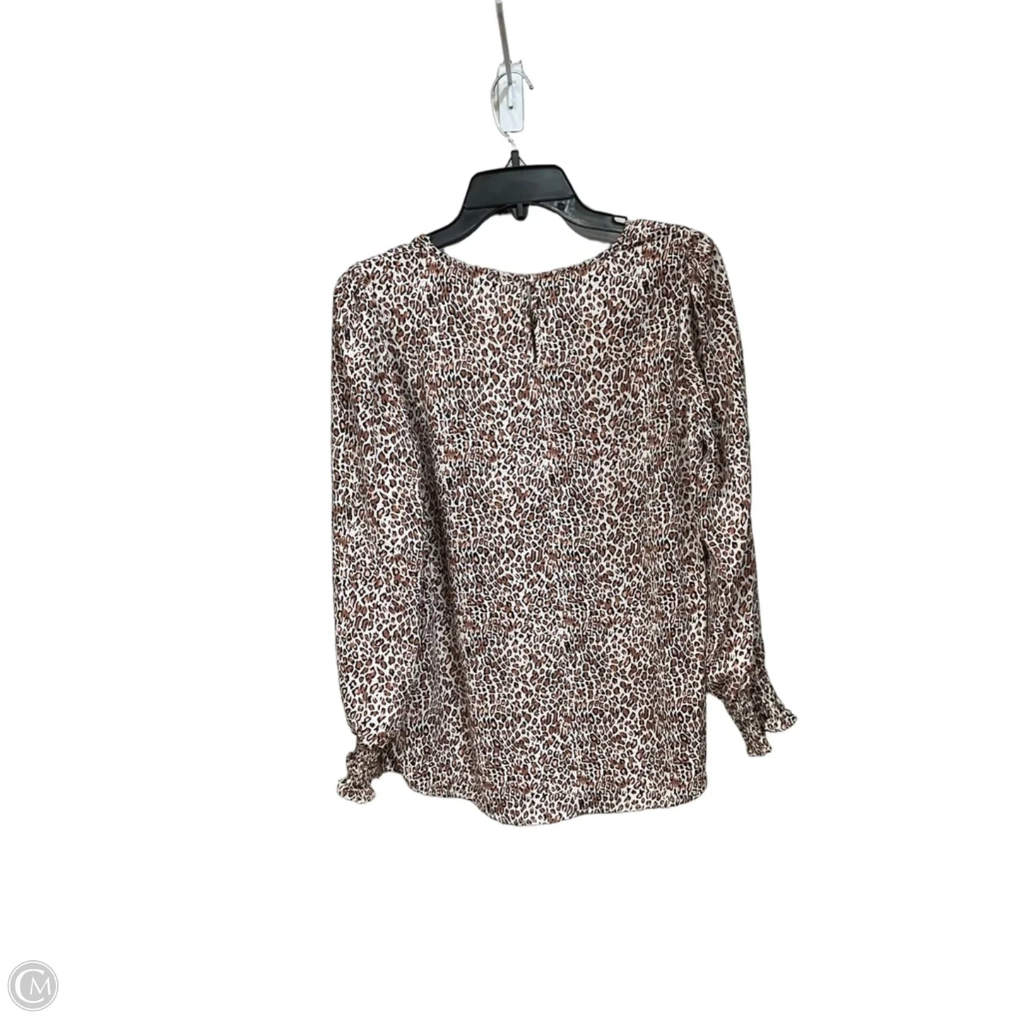 Blouse Long Sleeve By Adrianna Papell In Animal Print, Size: S