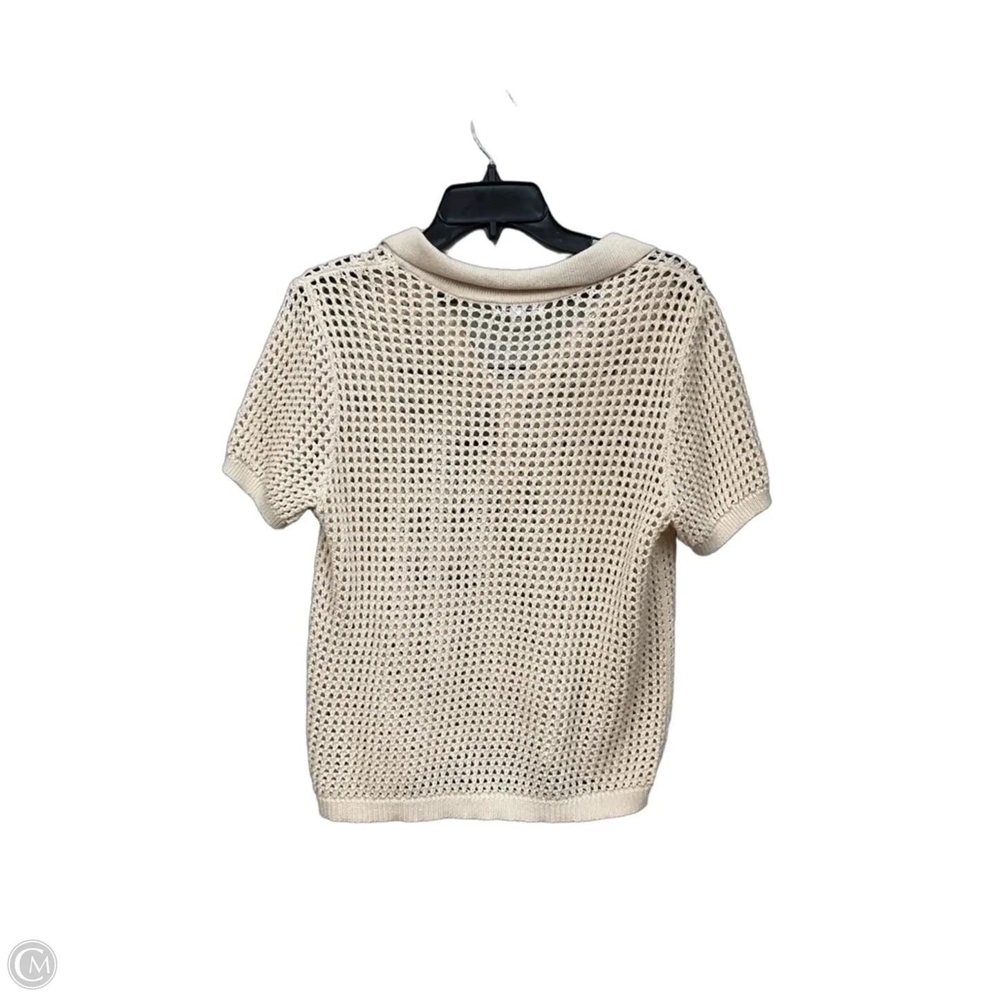 Top Short Sleeve By Calvin Klein In Tan, Size: M