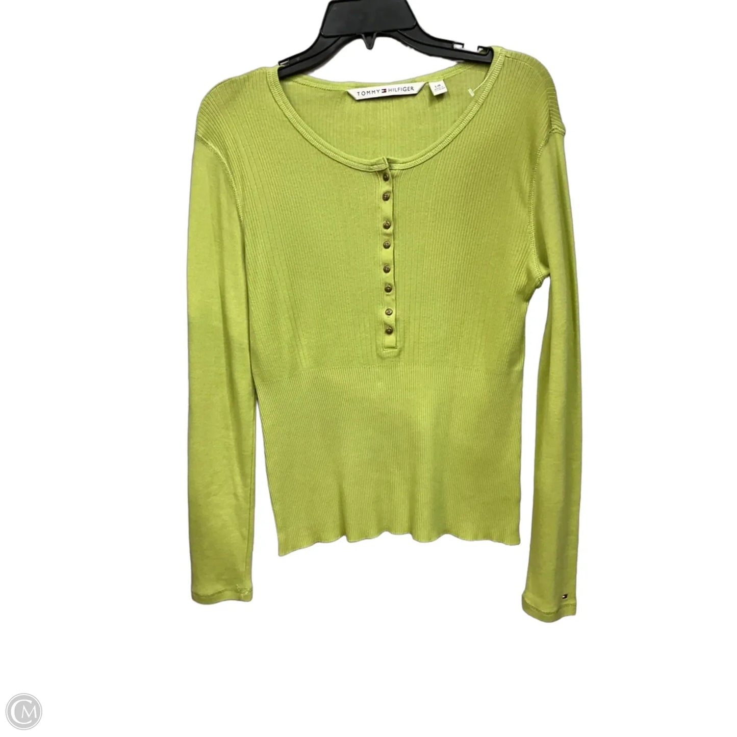 Top Long Sleeve By Tommy Hilfiger In Green, Size: L