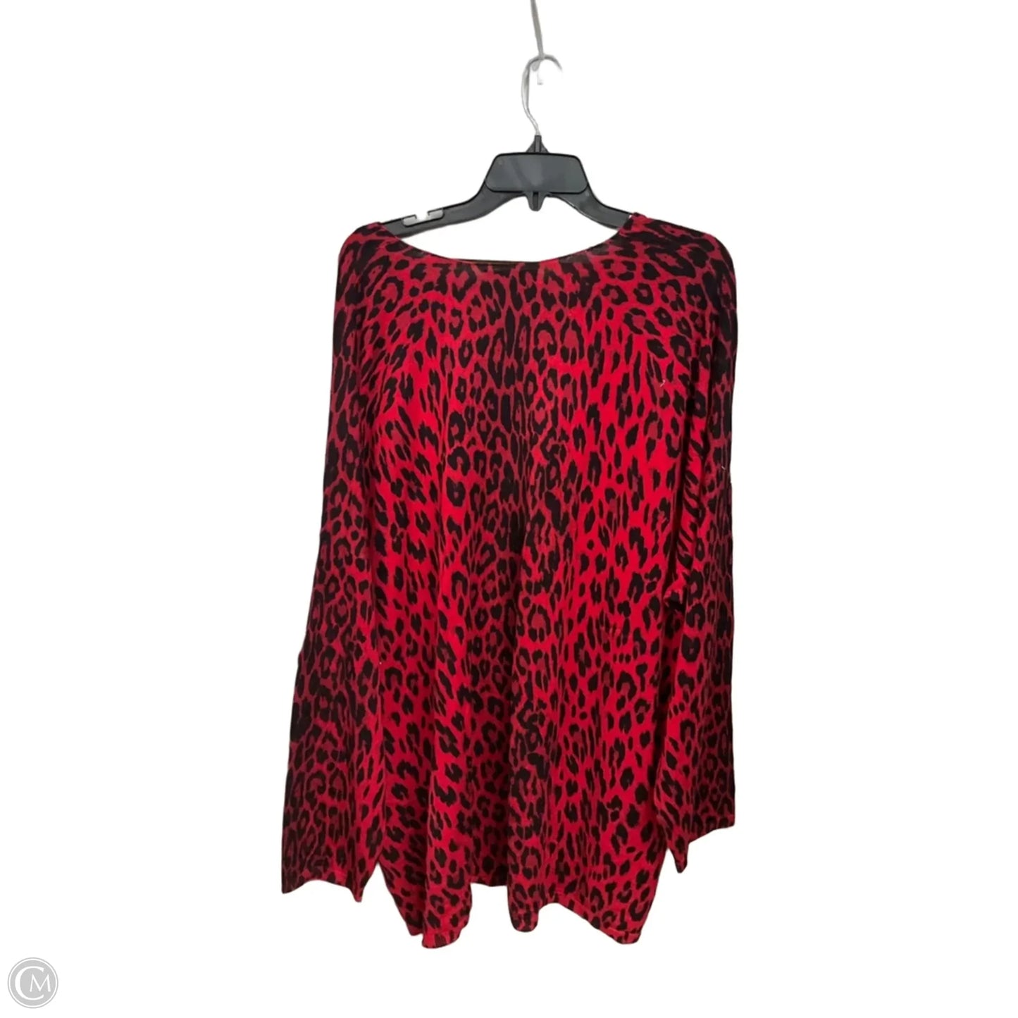 Top Long Sleeve By Inc In Red, Size: 4x