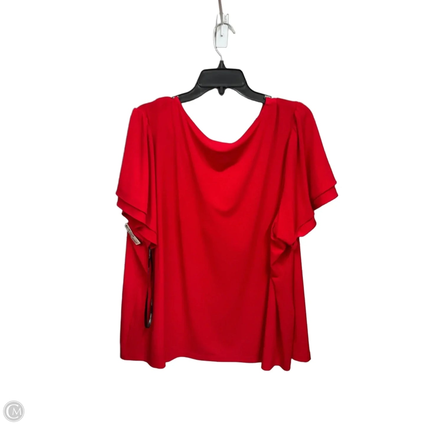 Top Short Sleeve By Calvin Klein In Red, Size: 3x
