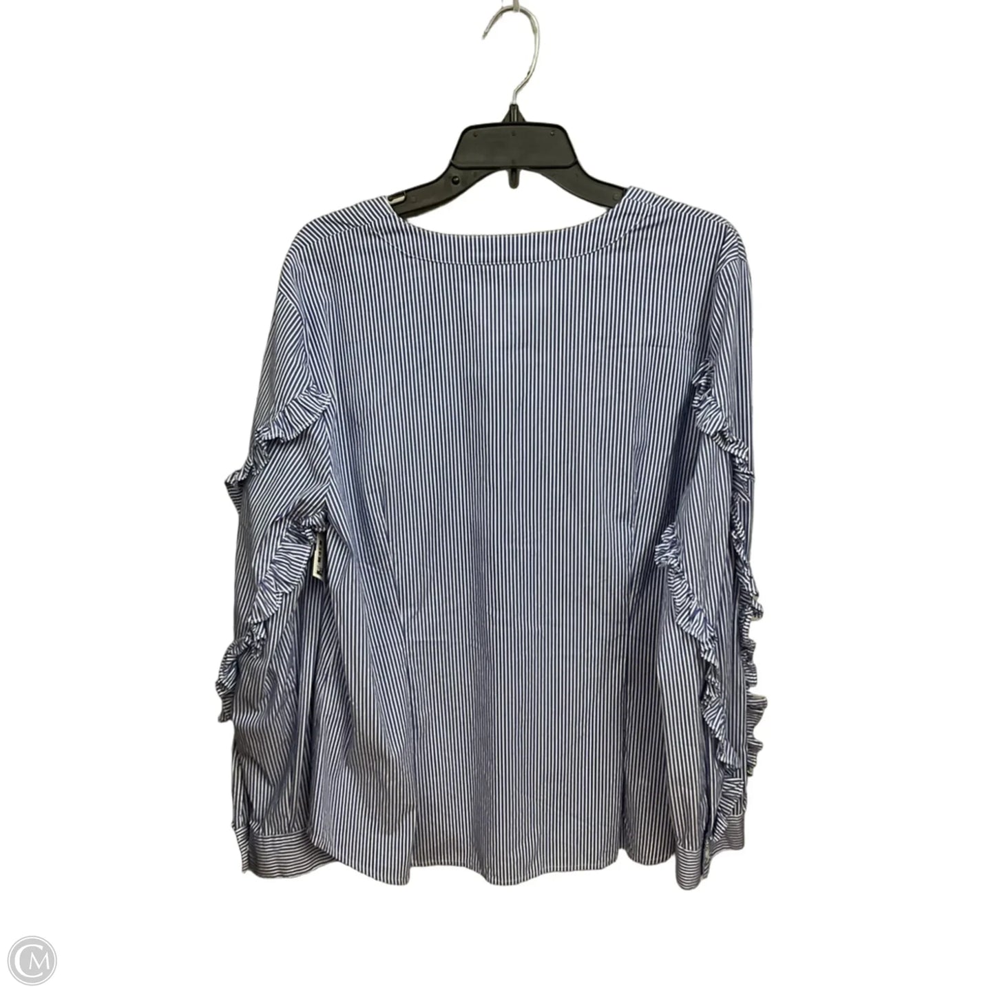Top Long Sleeve By Dkny In Striped Pattern, Size: Xl