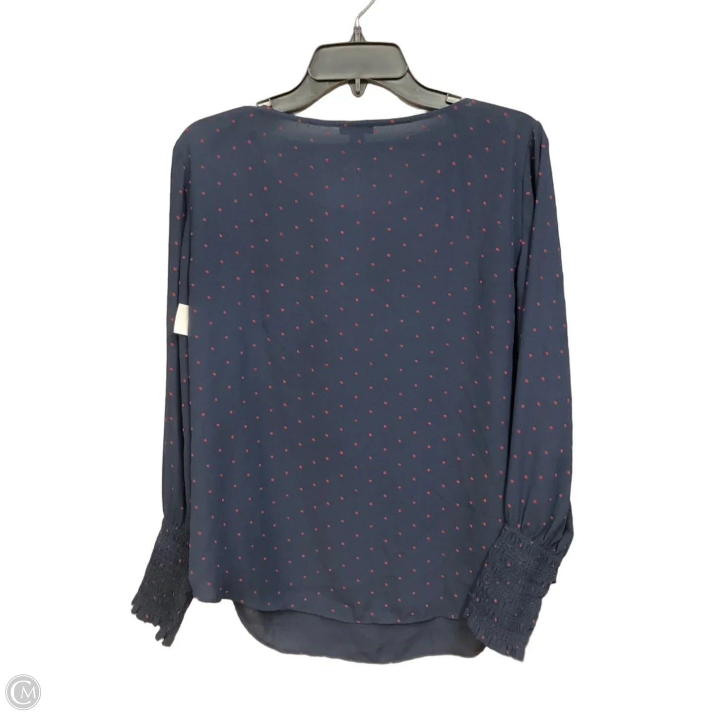 Blouse Long Sleeve By Ann Taylor In Navy, Size: M