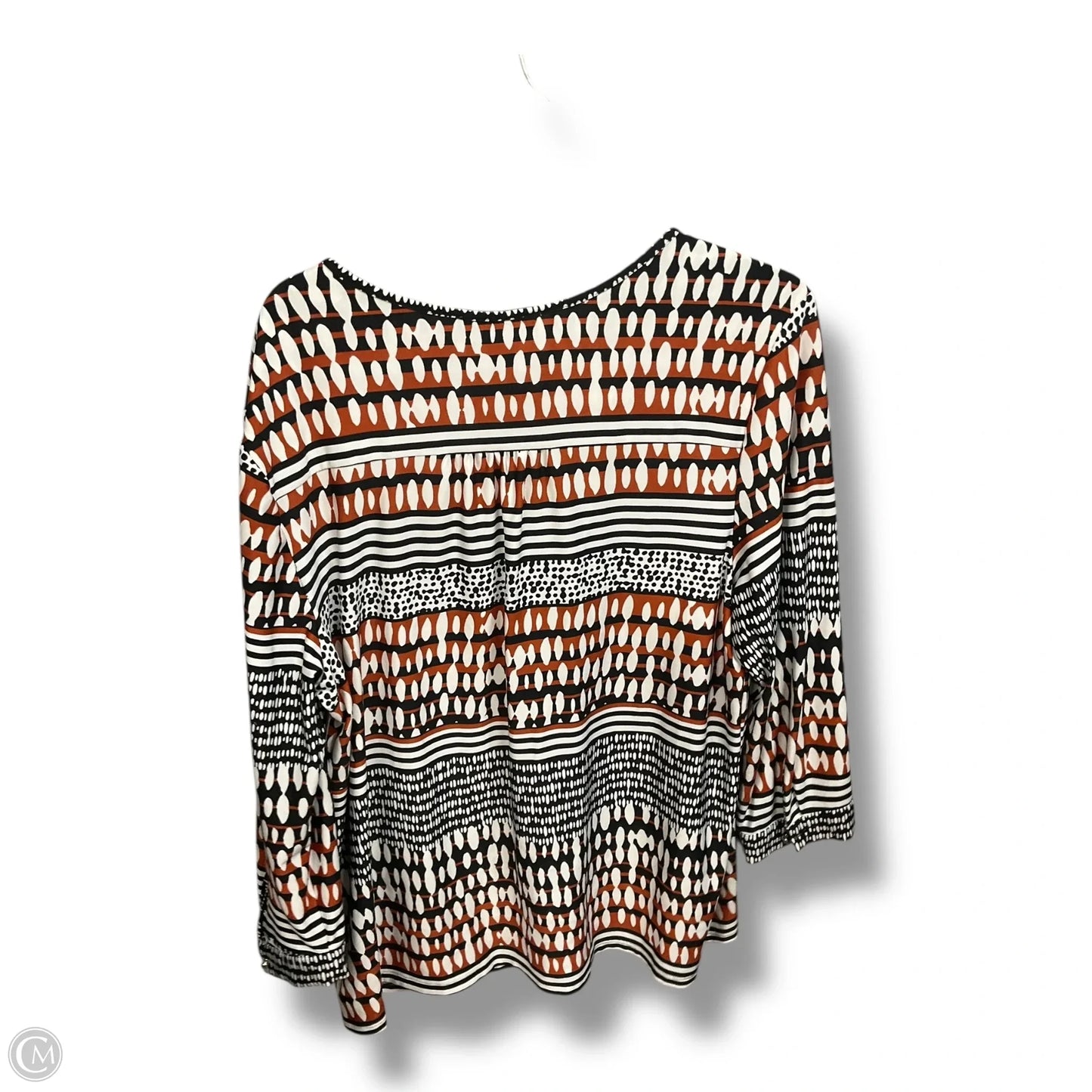 Top 3/4 Sleeve By Ny Collection In Black & White, Size: Xl