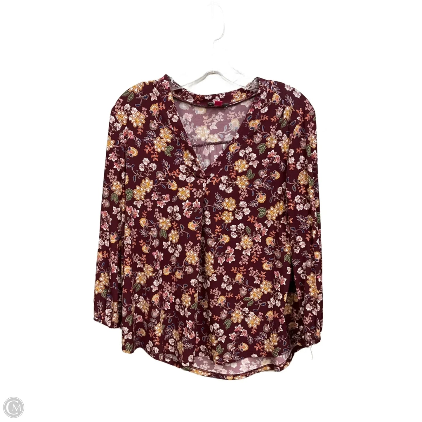 Top 3/4 Sleeve By Vince Camuto In Maroon, Size: M