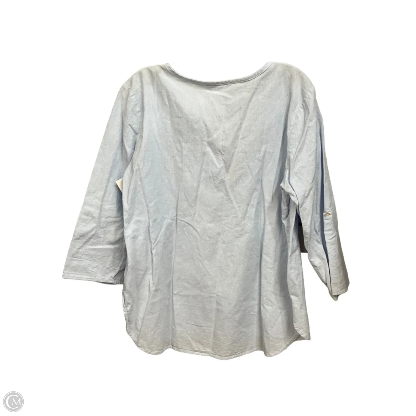 Top 3/4 Sleeve Basic By Clothes Mentor In Blue, Size: M