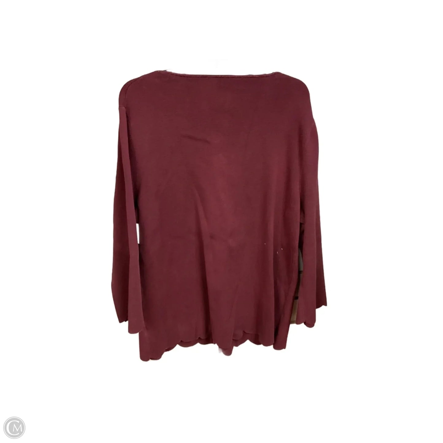 Top 3/4 Sleeve By Talbots In Maroon, Size: 2x
