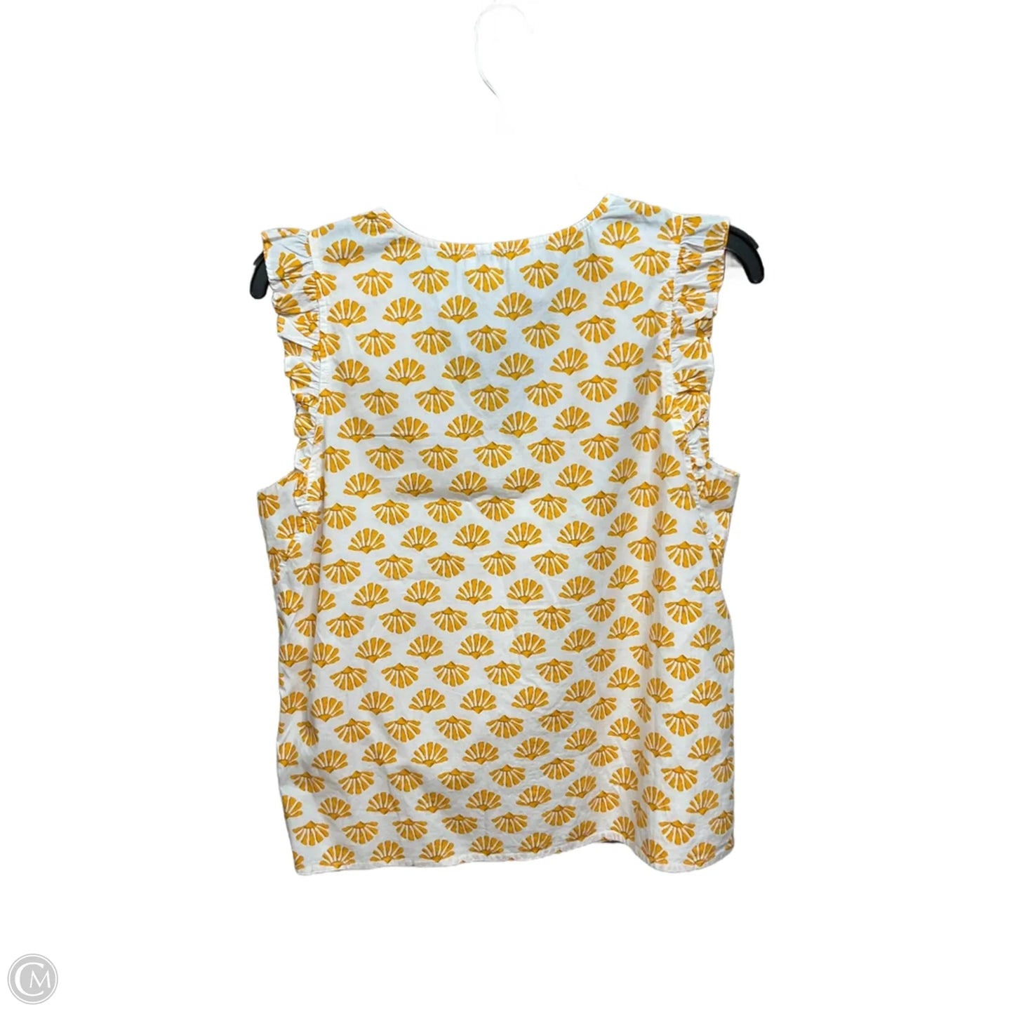 Top Sleeveless By J. Crew In White & Yellow, Size: S