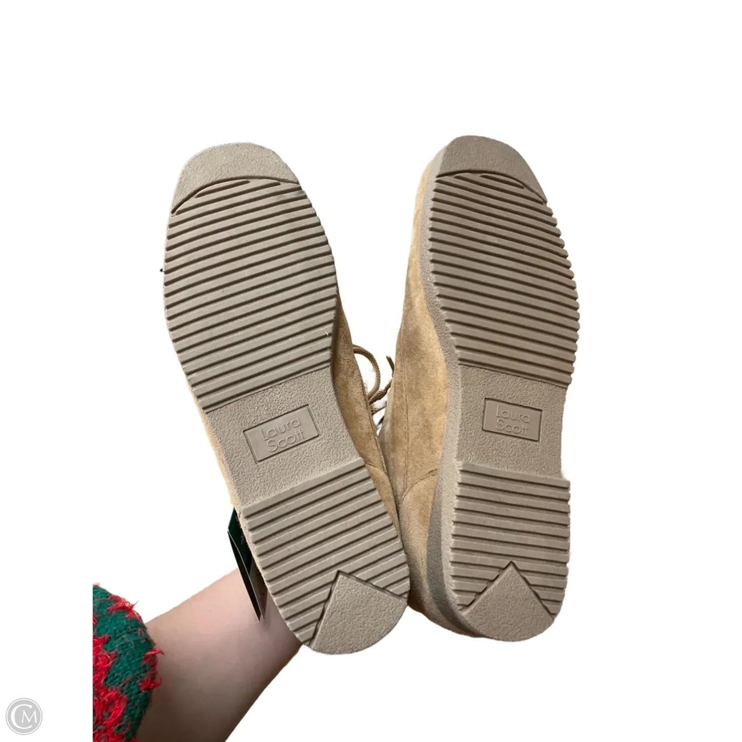 Boots Ankle Flats By Laura Scott In Tan, Size: 10