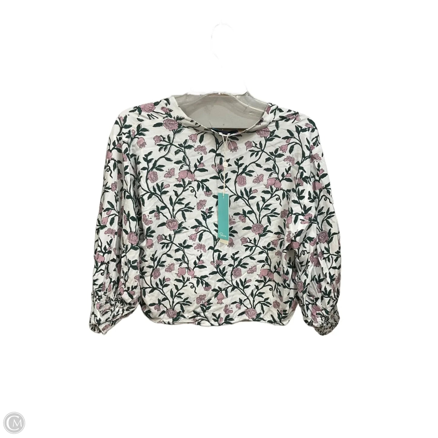 Top 3/4 Sleeve By Shore In Floral Print, Size: S