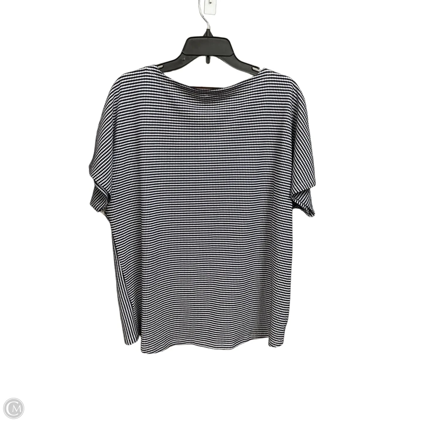 Top Short Sleeve By Jones And Co In Blue & White, Size: L