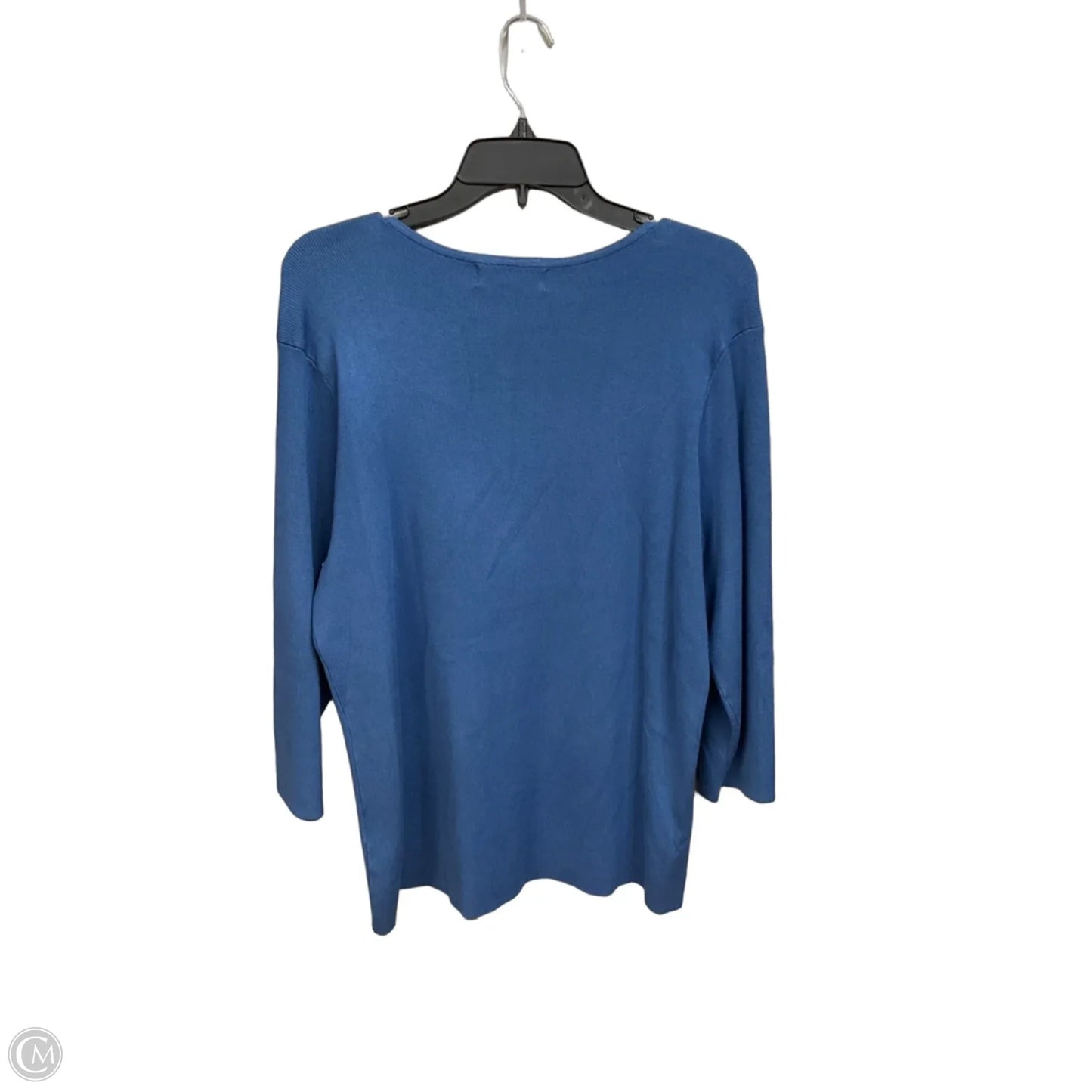 Top 3/4 Sleeve By Philosophy In Blue, Size: 2x