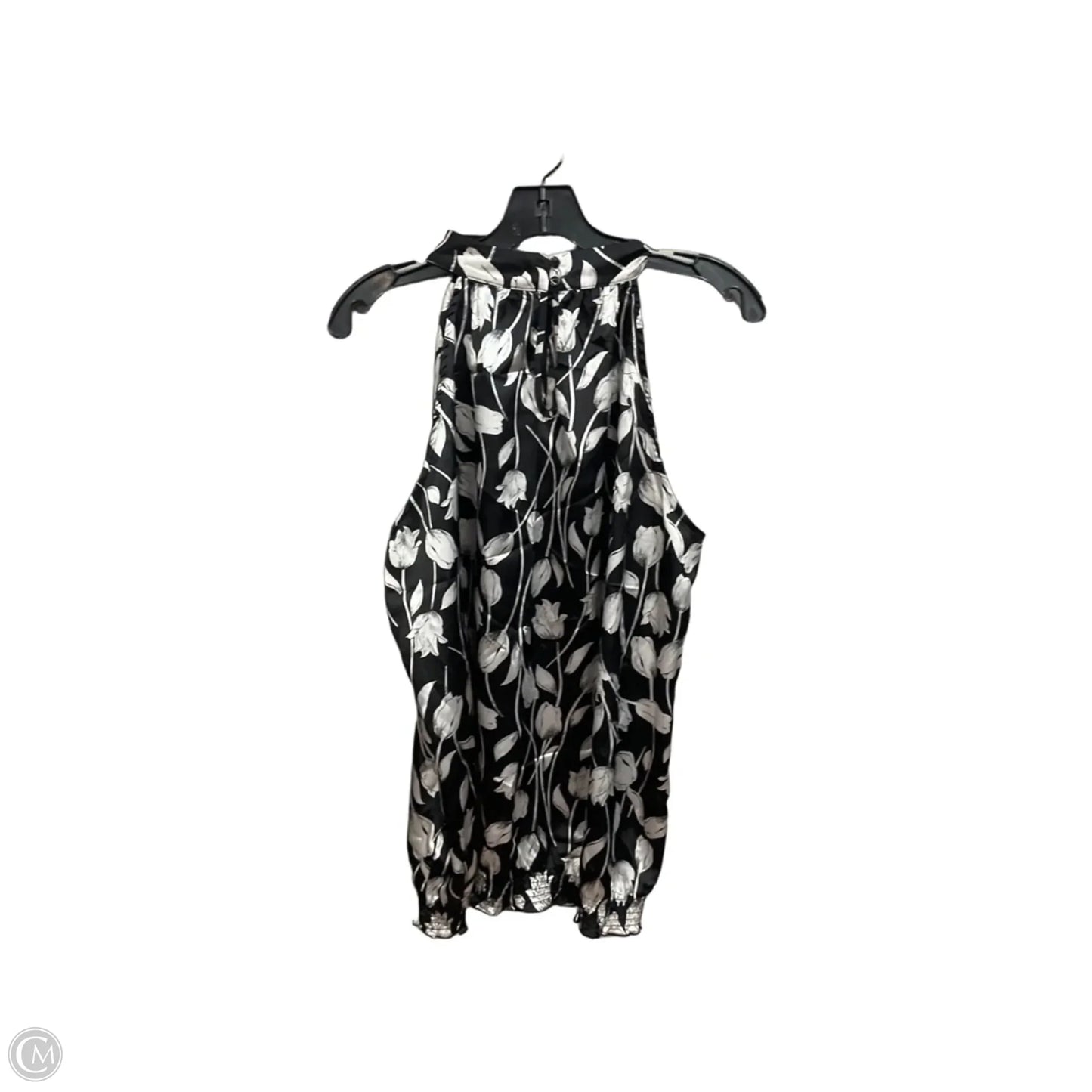 Top Sleeveless By Cato In Black & White, Size: Xl