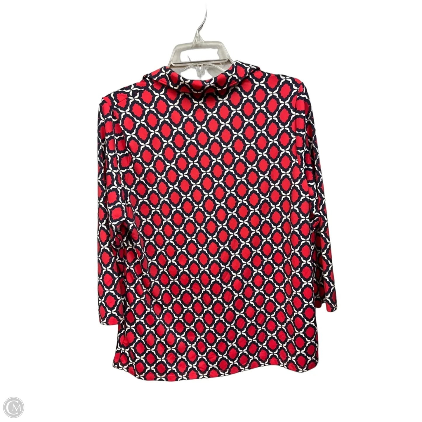Top 3/4 Sleeve By Talbots In Blue & Red, Size: L