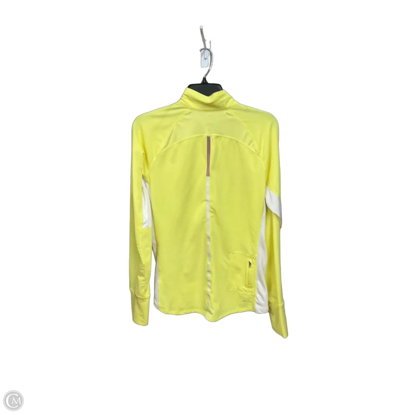 Athletic Top Long Sleeve Collar By Nike Apparel In Yellow, Size: L