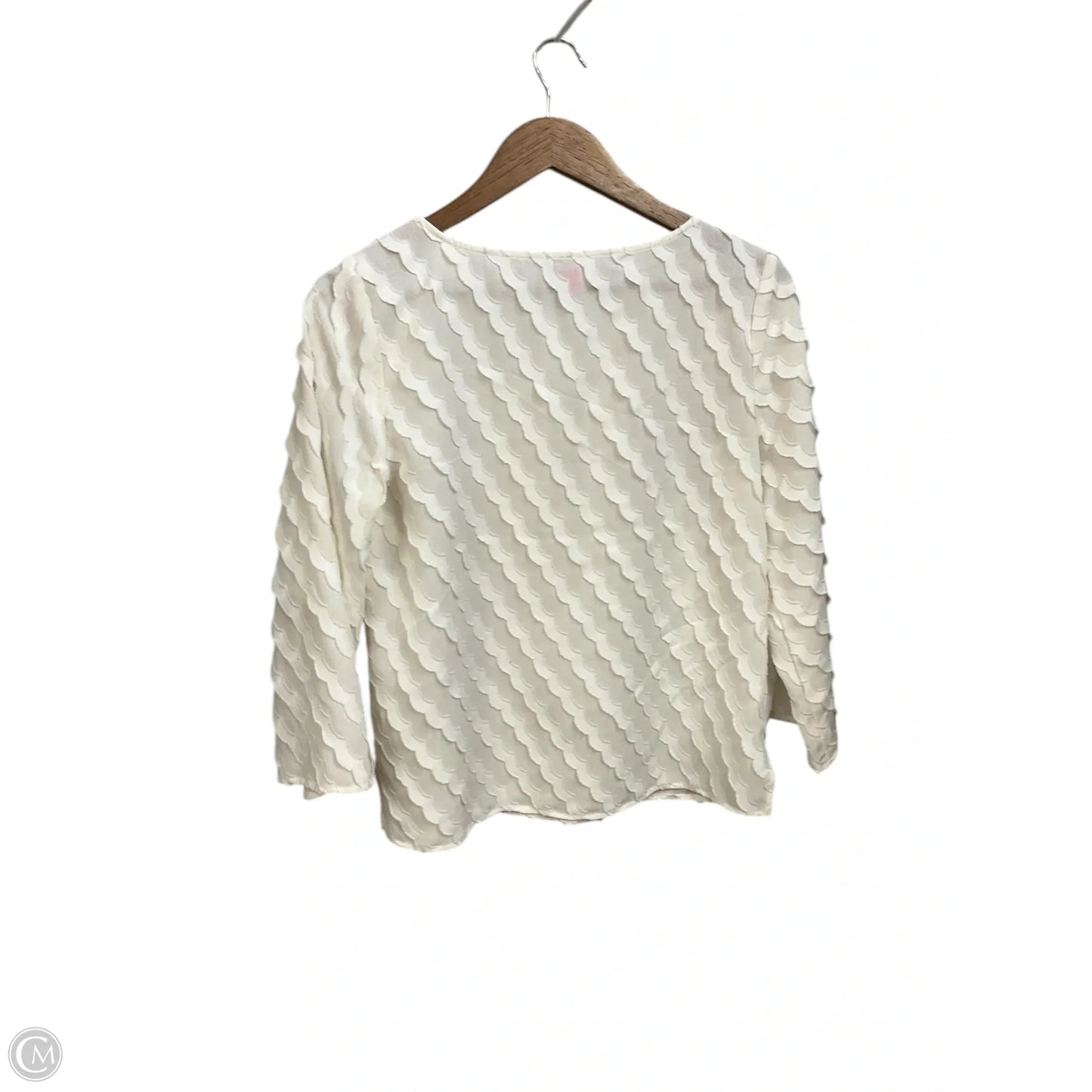 Blouse 3/4 Sleeve By Vince Camuto In White, Size: Xs