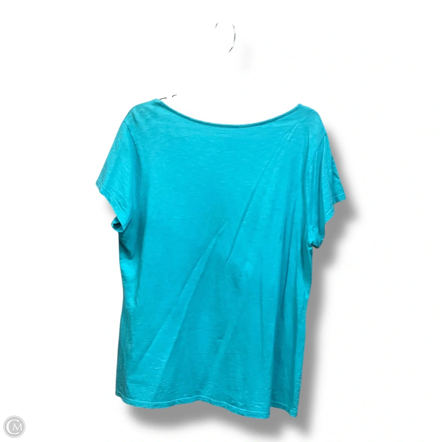 Top Short Sleeve By Coldwater Creek In Aqua, Size: Xl