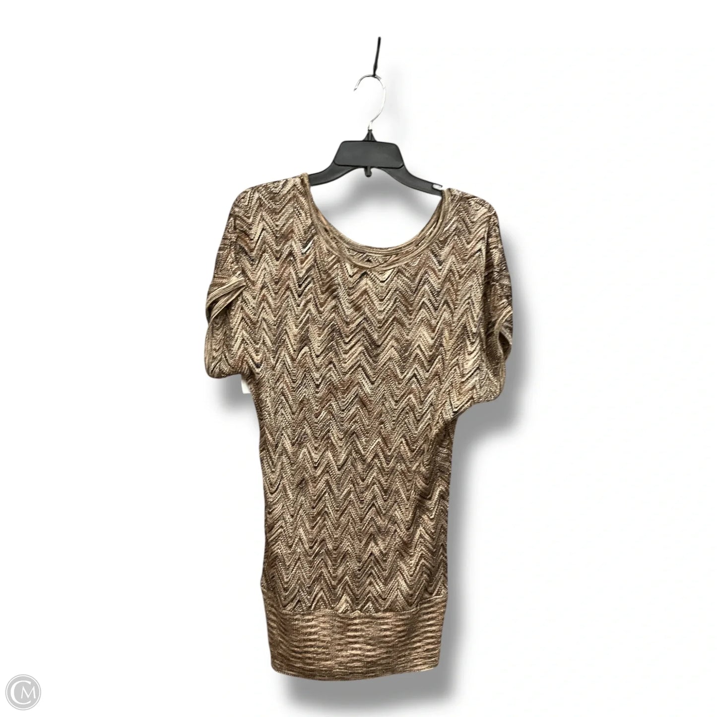 Top Short Sleeve By Inc In Brown, Size: Xl