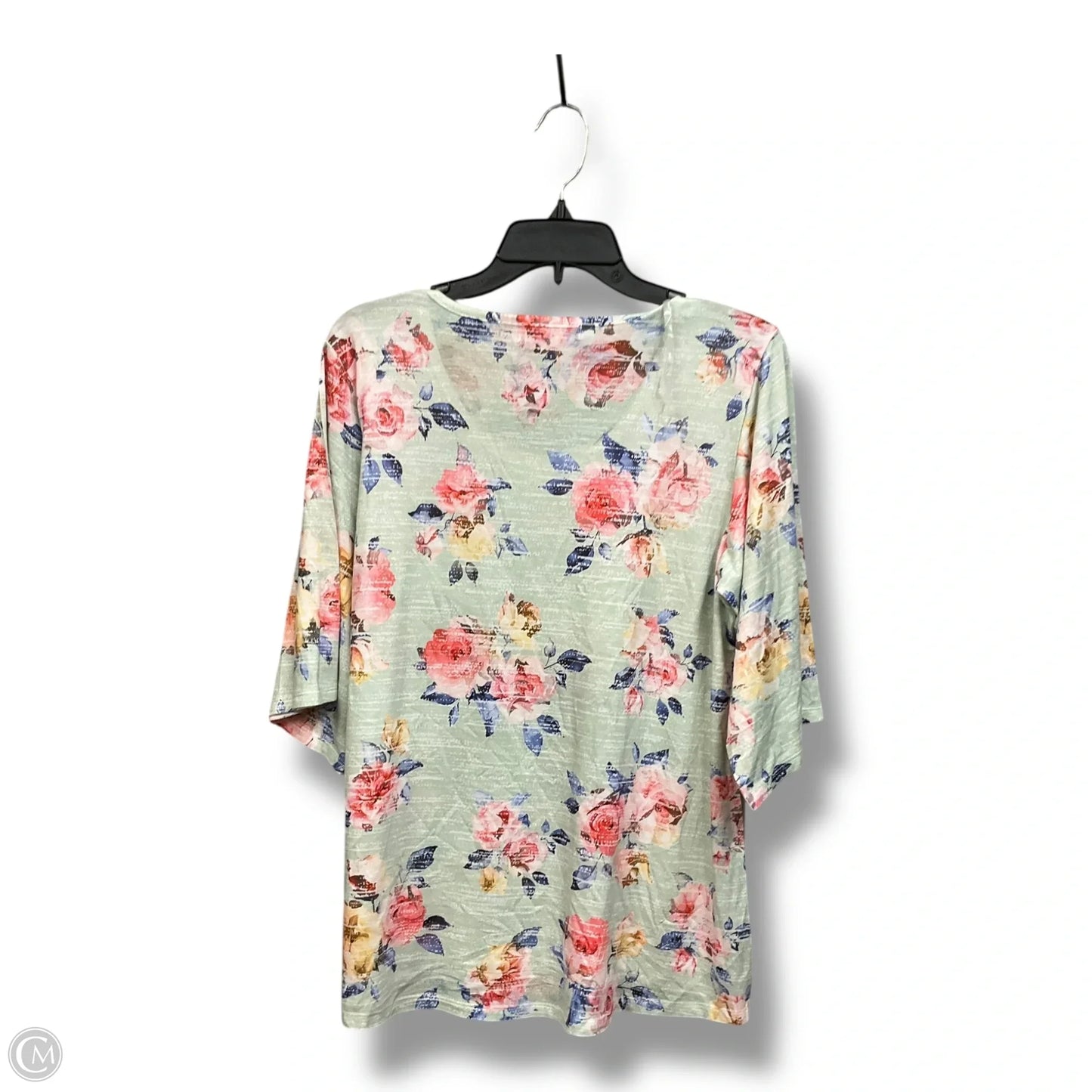 Top Short Sleeve By Clothes Mentor In Floral Print, Size: M
