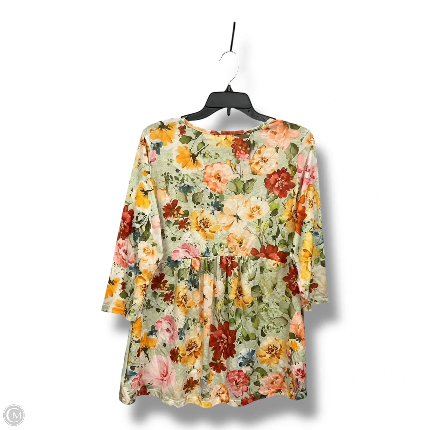 Top 3/4 Sleeve By Clothes Mentor In Floral Print, Size: M