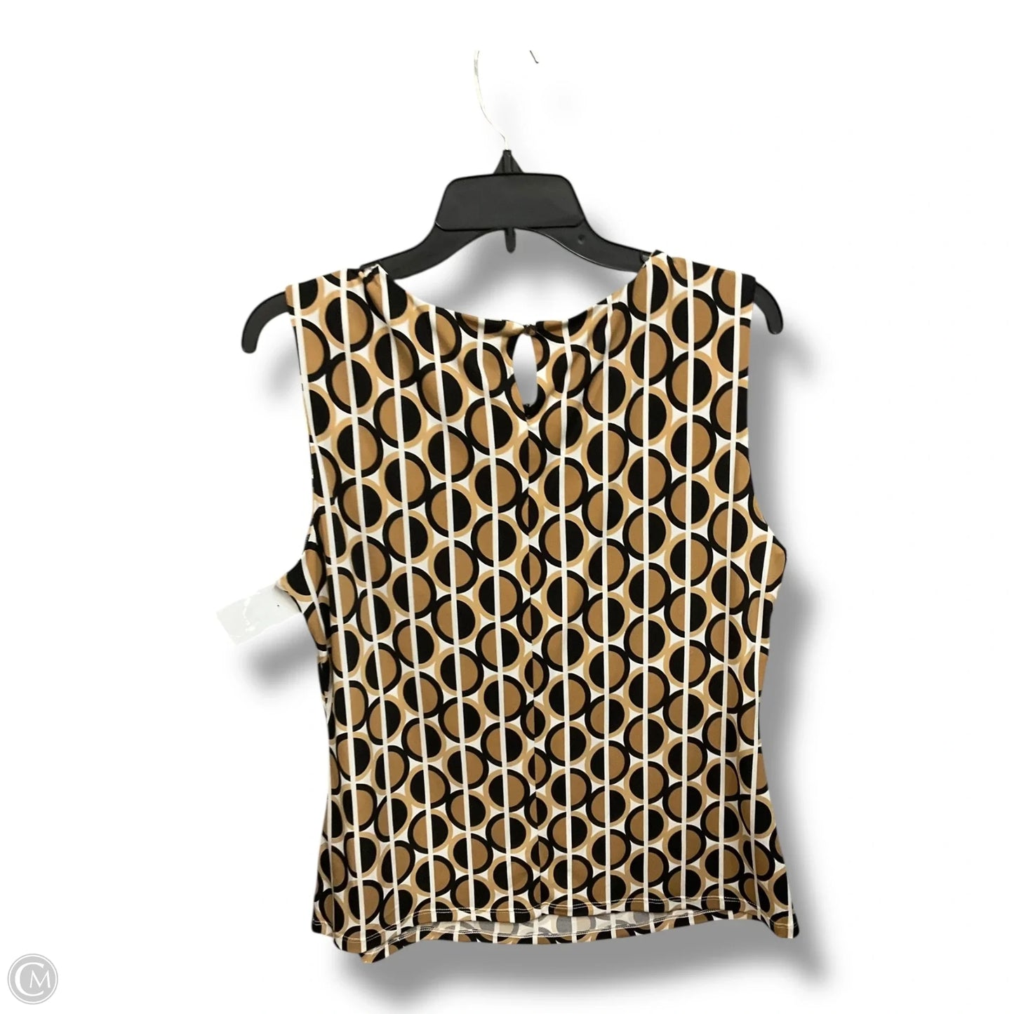 Top Sleeveless By Calvin Klein In Black & Brown, Size: L