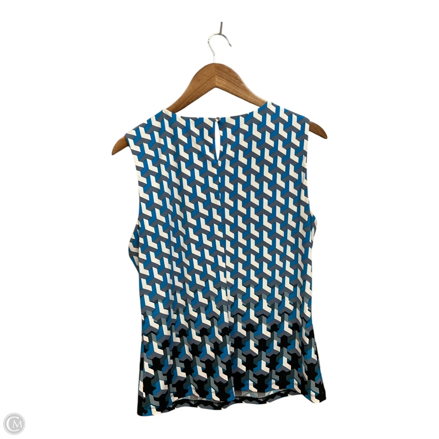 Blouse Sleeveless By Calvin Klein In Geometric Pattern, Size: L