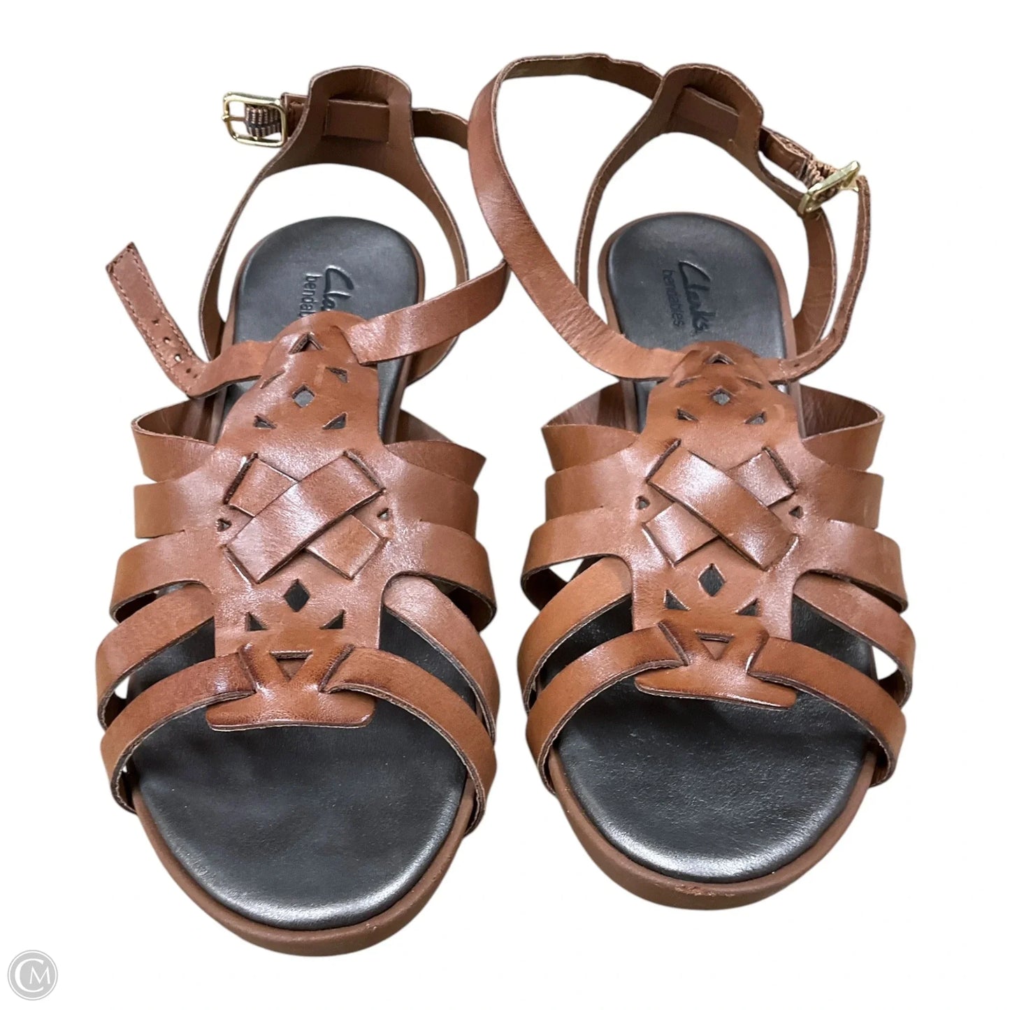 Sandals Heels Wedge By Clarks In Brown, Size: 10