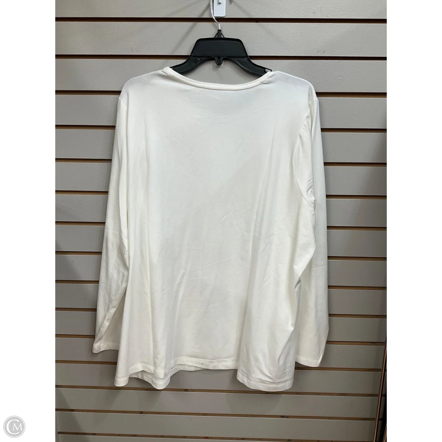 Top Long Sleeve Basic By Lands End In White, Size: 3x