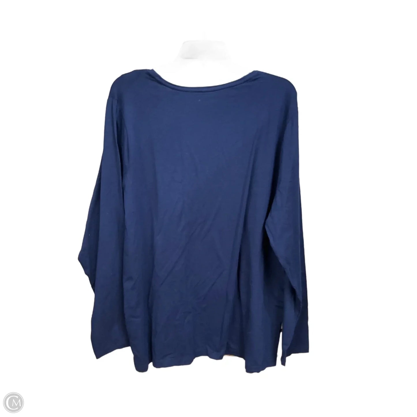 Top Long Sleeve Basic By Lands End In Navy, Size: 3x