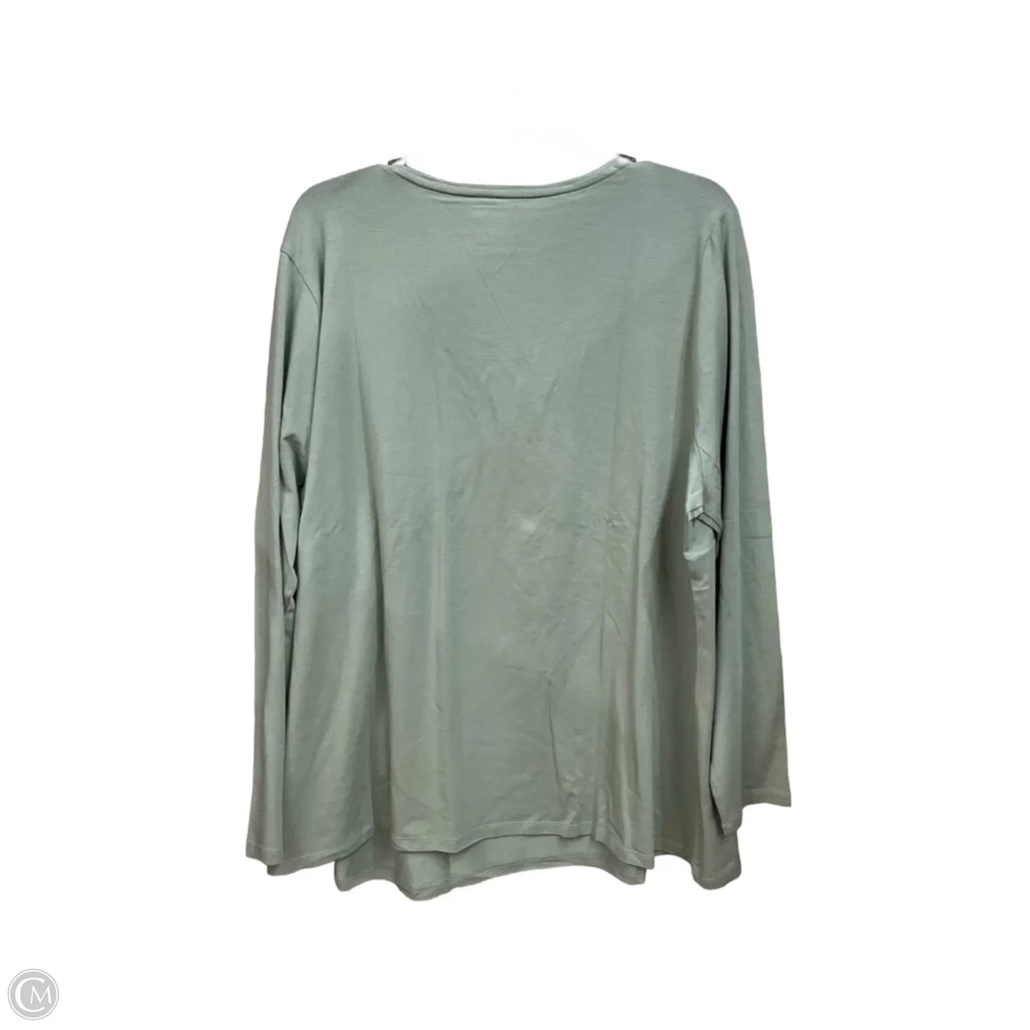 Top Long Sleeve Basic By Lands End In Green, Size: 3x