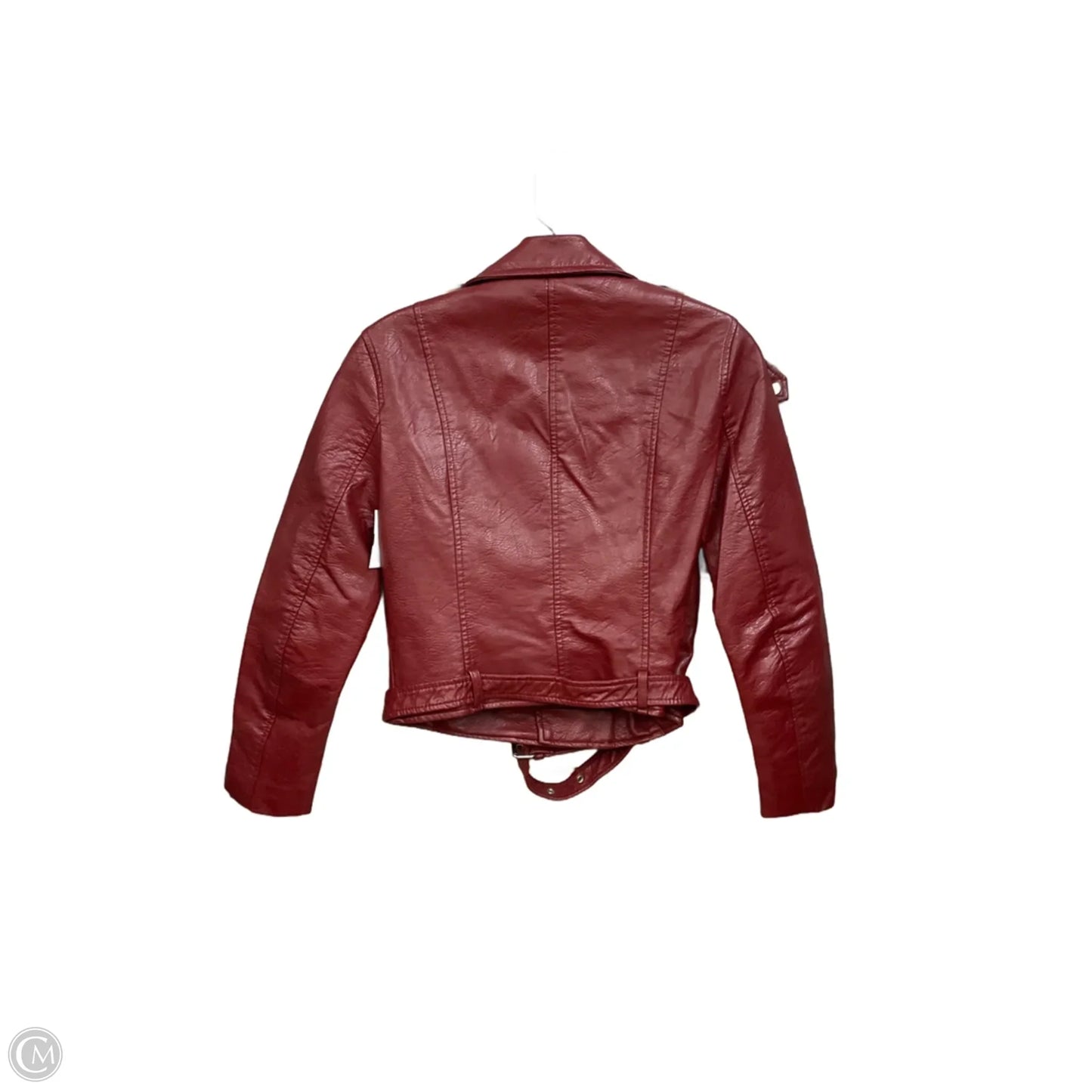 Jacket Leather By Zara In Maroon, Size: S