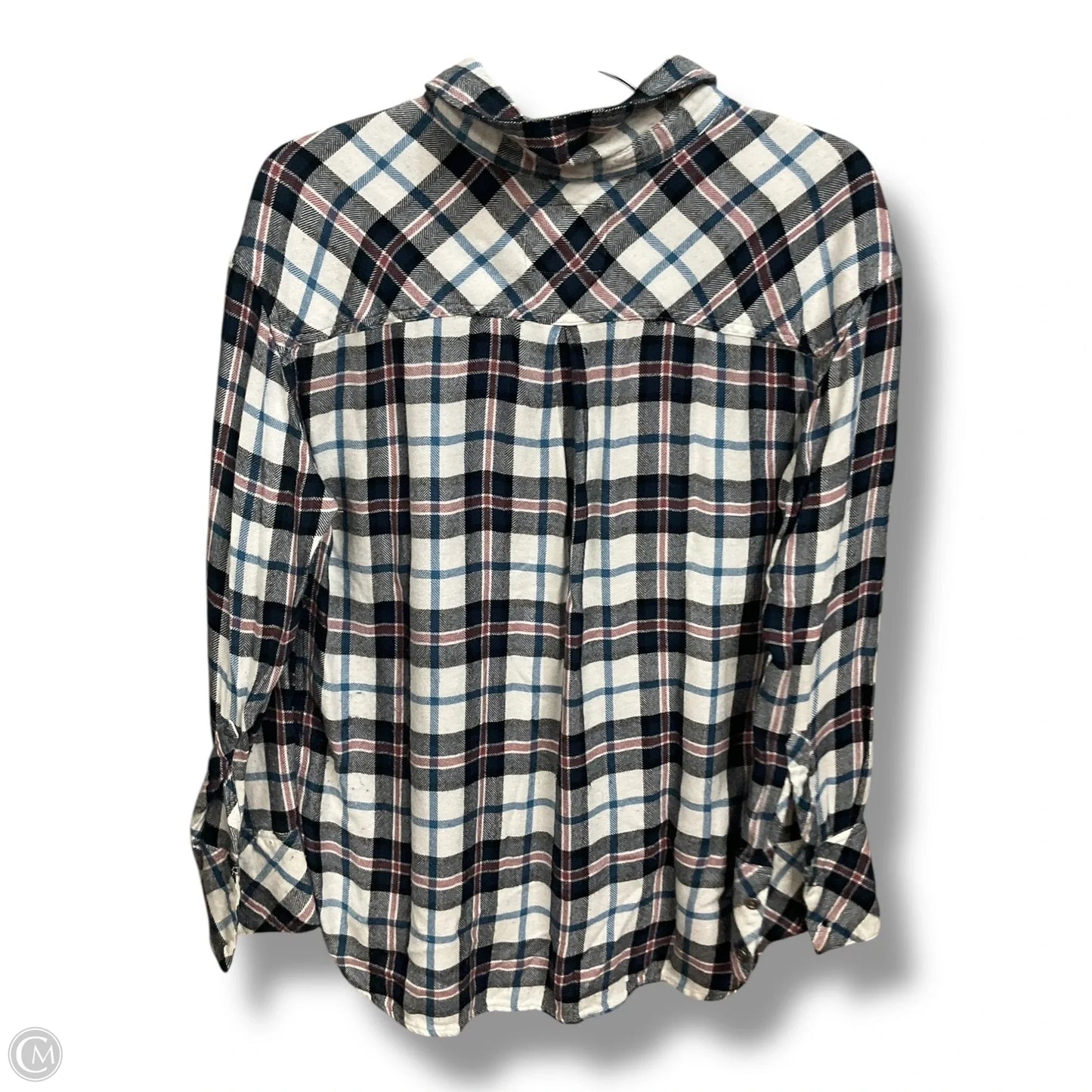 Blouse Long Sleeve By Rails In Plaid Pattern, Size: L
