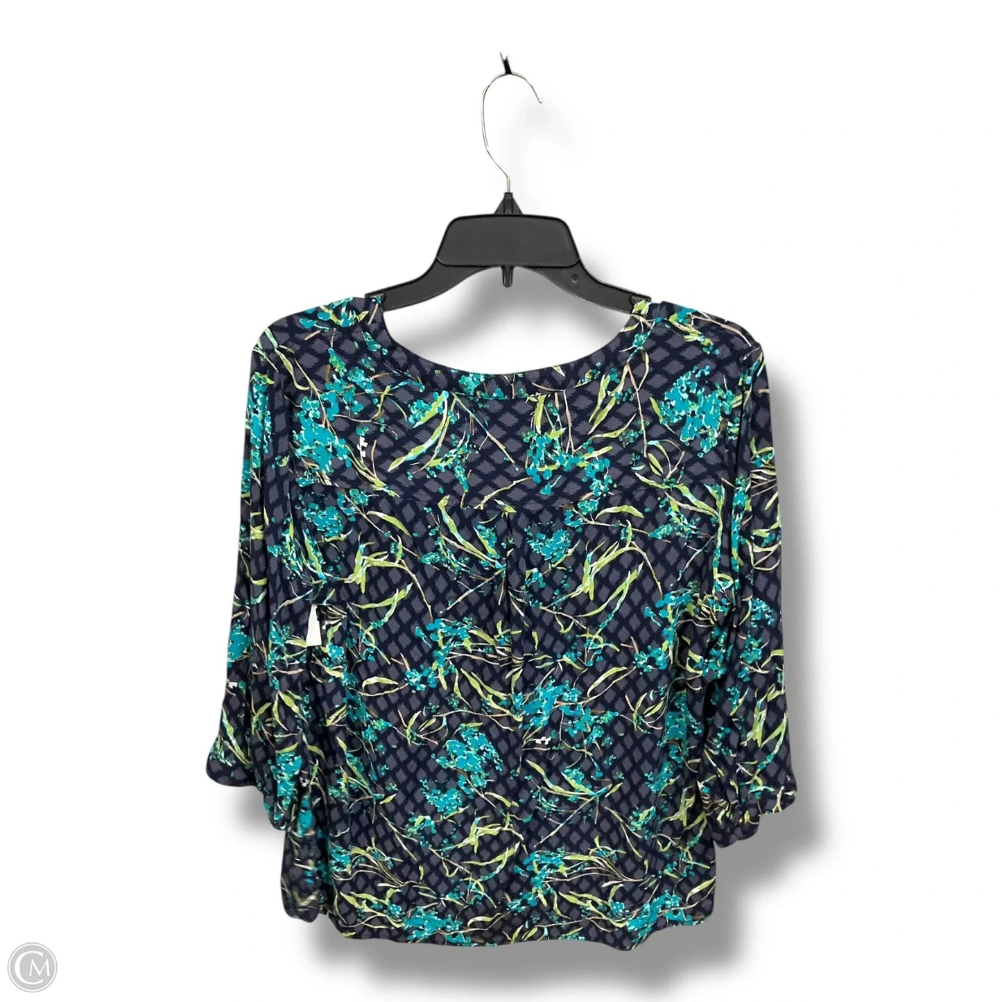 Top Long Sleeve By Christopher And Banks In Blue, Size: L