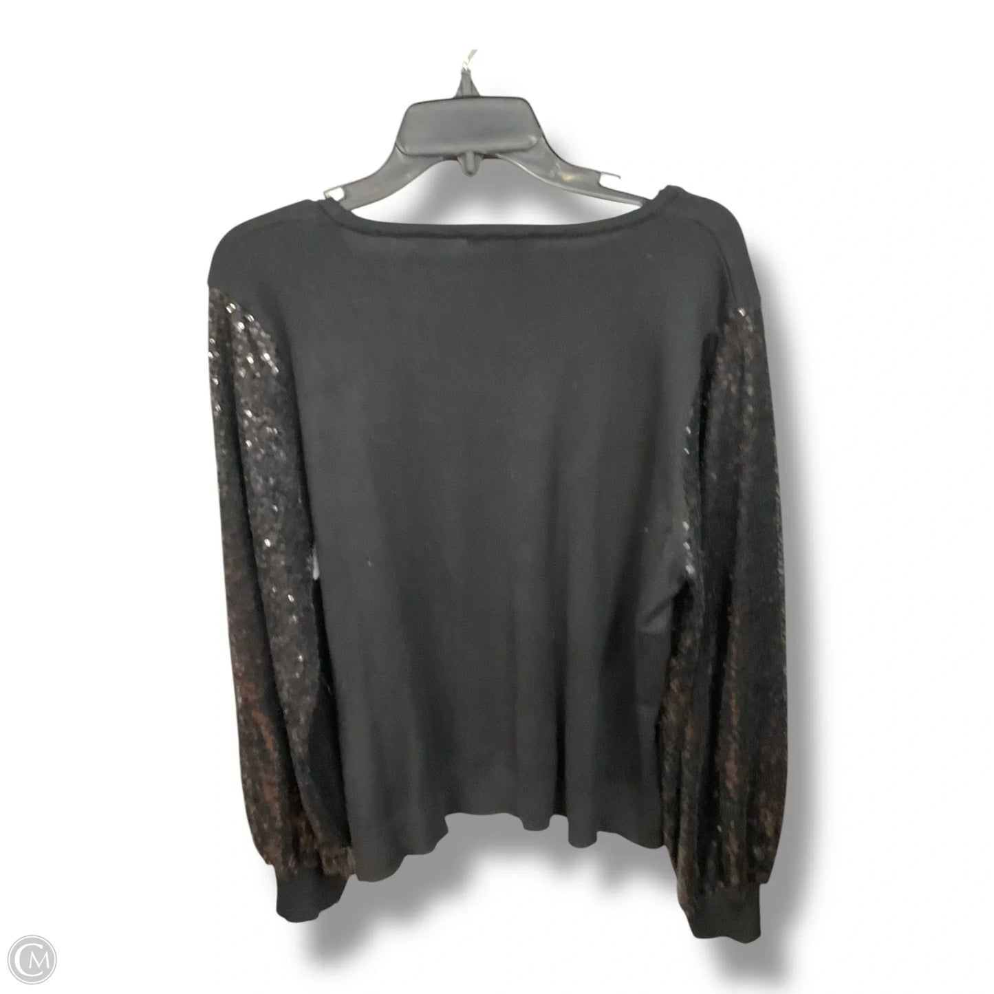 Top Long Sleeve By Adrianna Papell In Black, Size: Xl