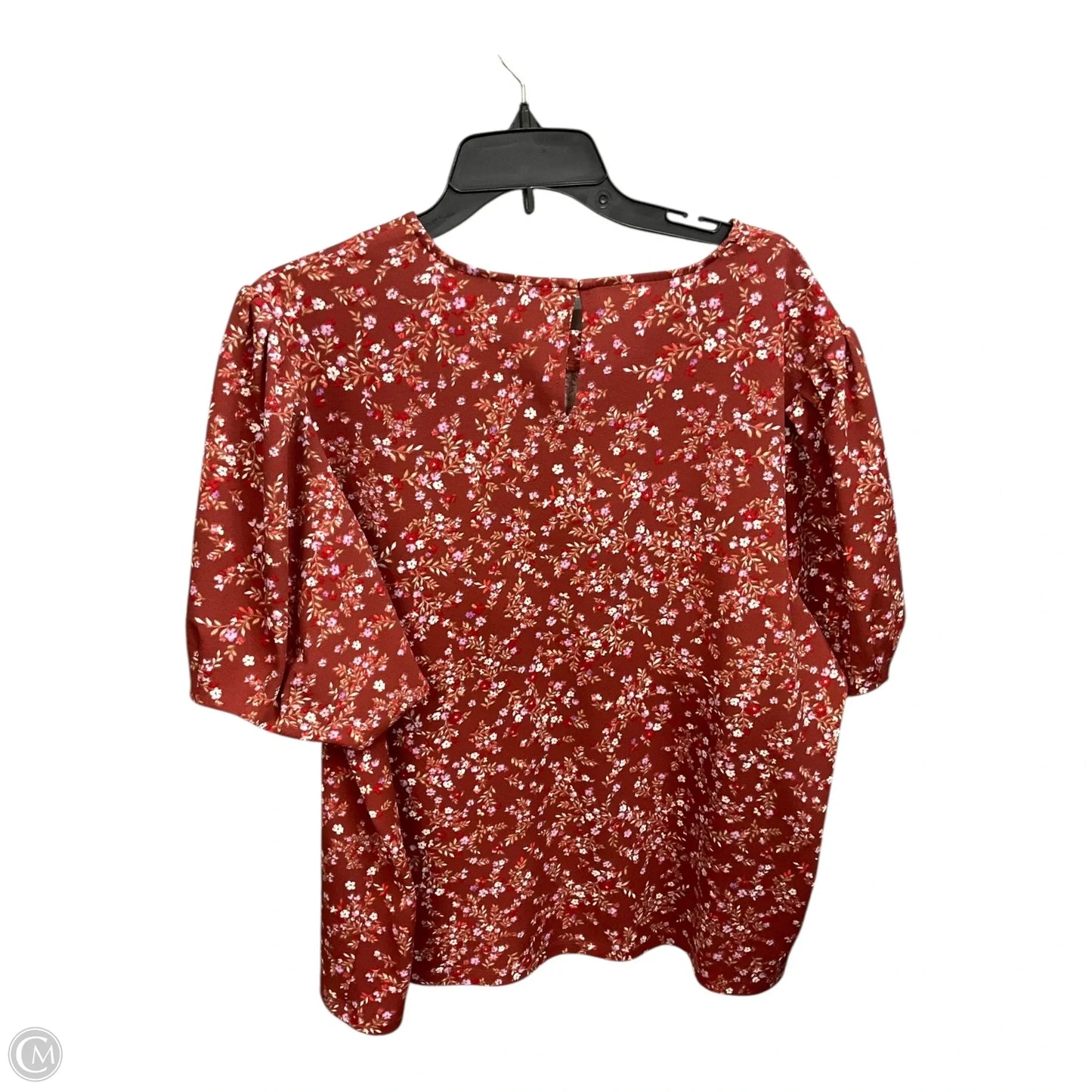 Top Short Sleeve By Ann Taylor In Floral Print, Size: Xxl