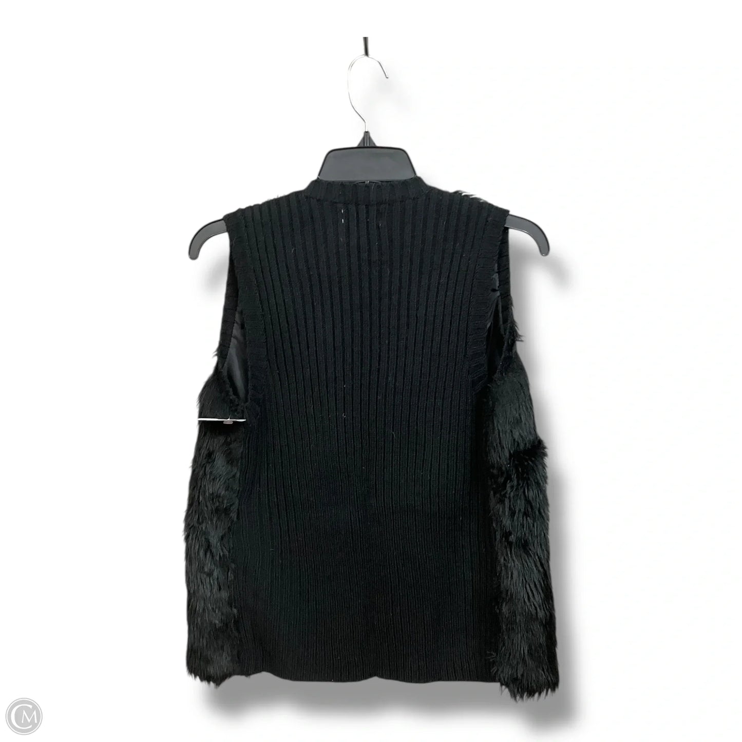 Vest Faux Fur & Sherpa By Clothes Mentor In Black, Size: S
