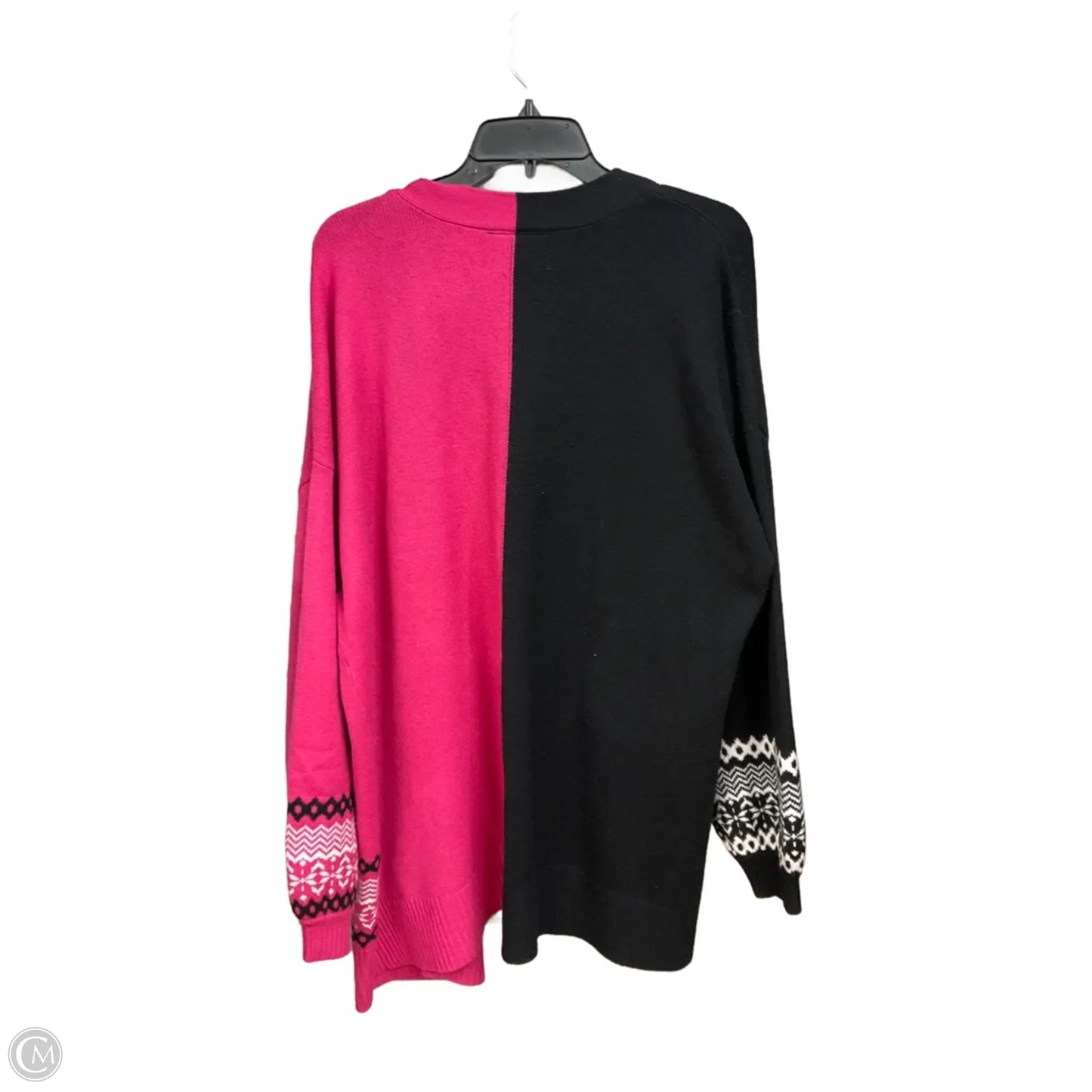 Cardigan By Lane Bryant In Black & Pink, Size: 3x